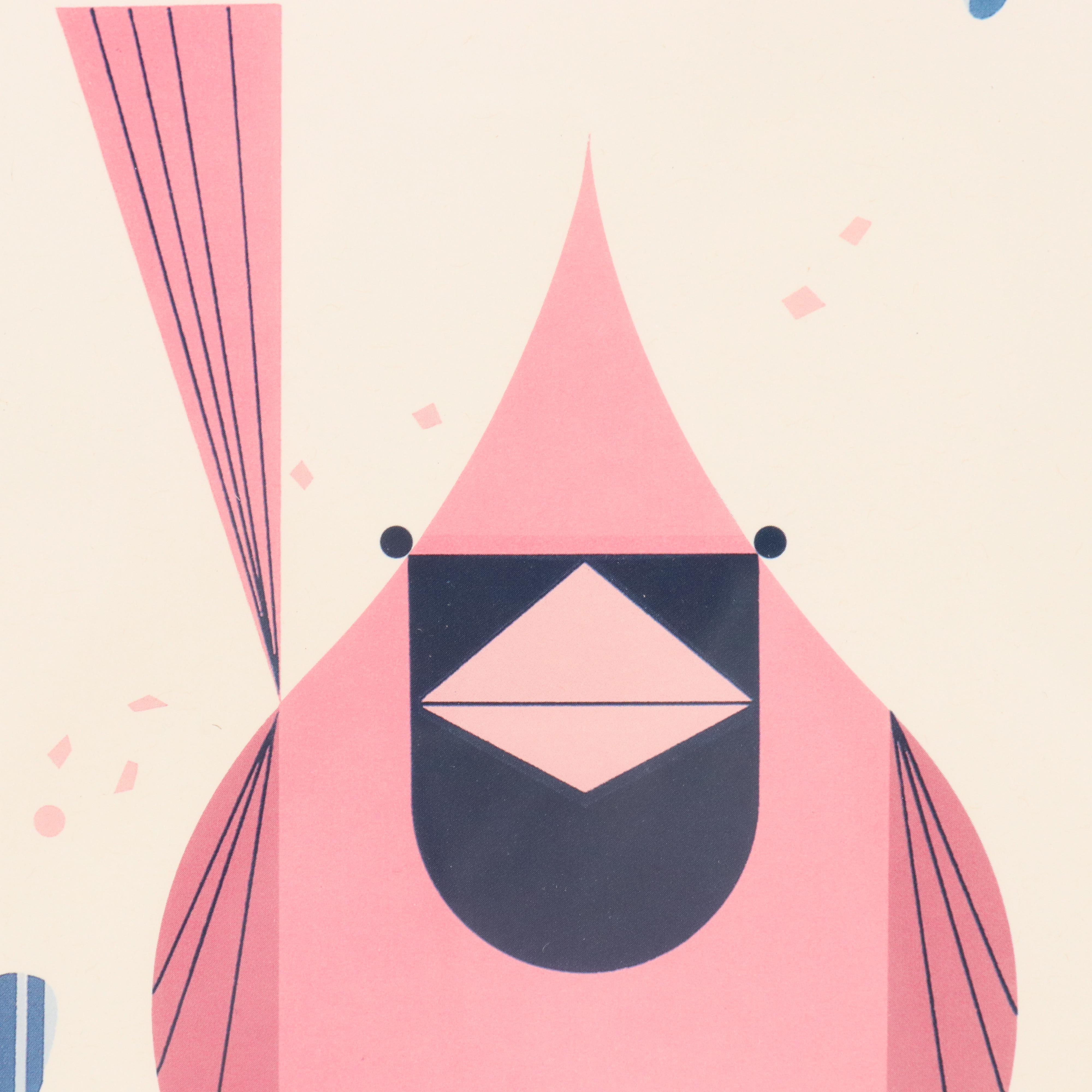 Charley Harper Offset Lithograph "Cardinal Close-Up"