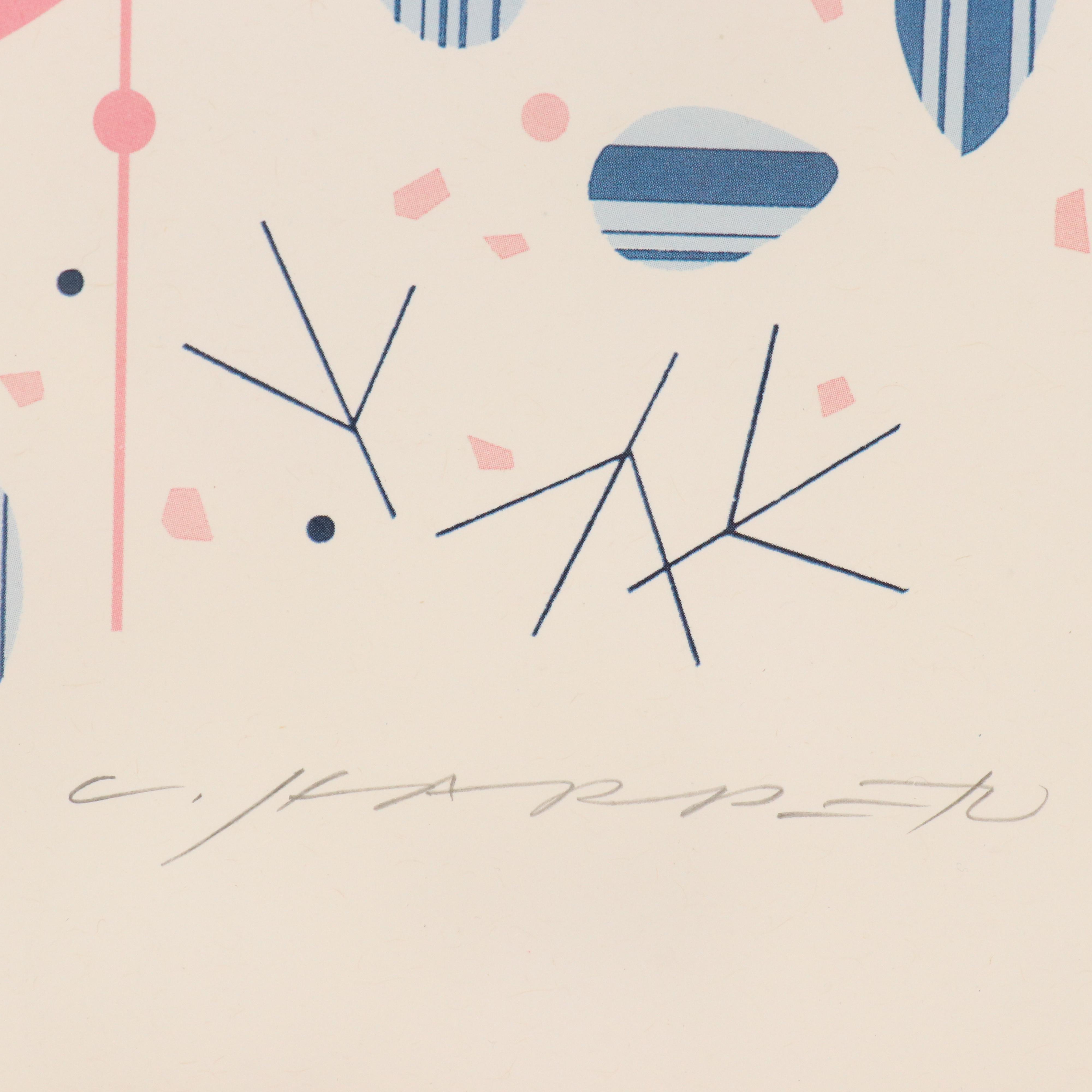 Charley Harper Offset Lithograph "Cardinal Close-Up"