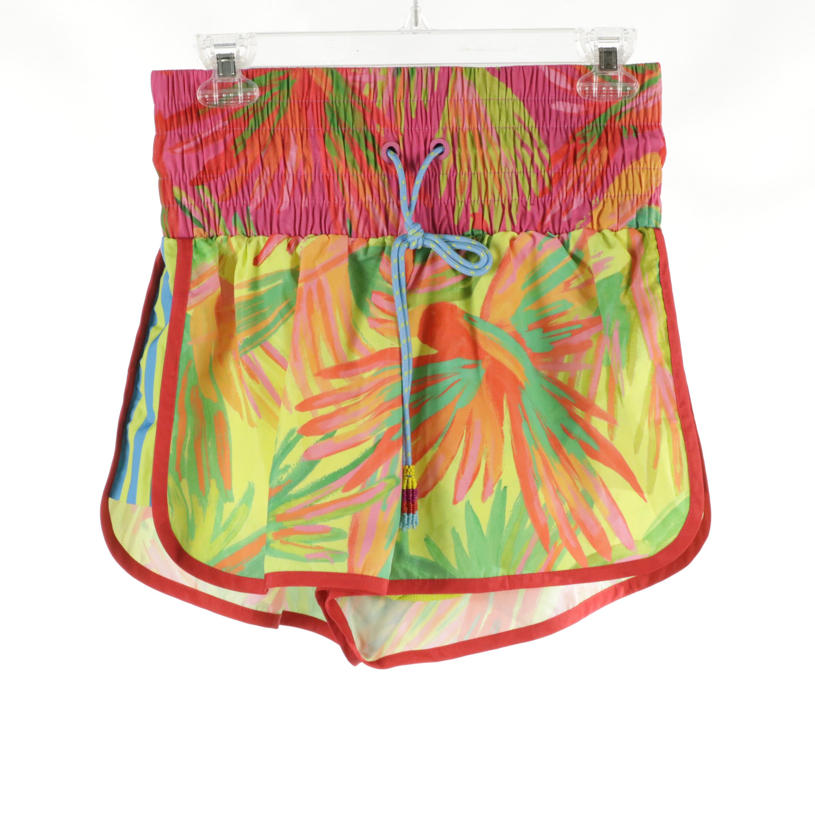 Farm Rio Romantic Garden Dress w/ Linen Banana Leaves & Painted Birds Shorts