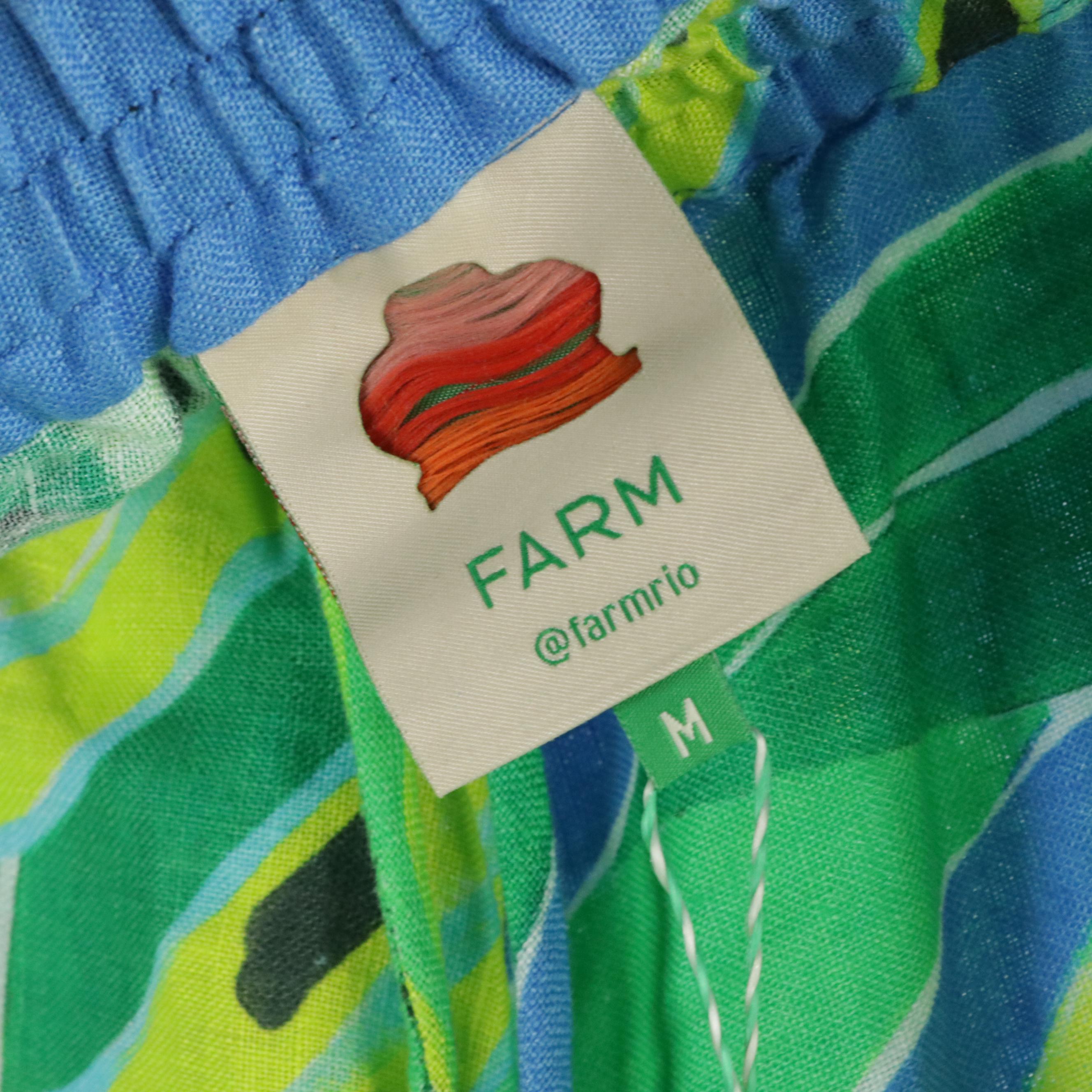 Farm Rio Romantic Garden Dress w/ Linen Banana Leaves & Painted Birds Shorts