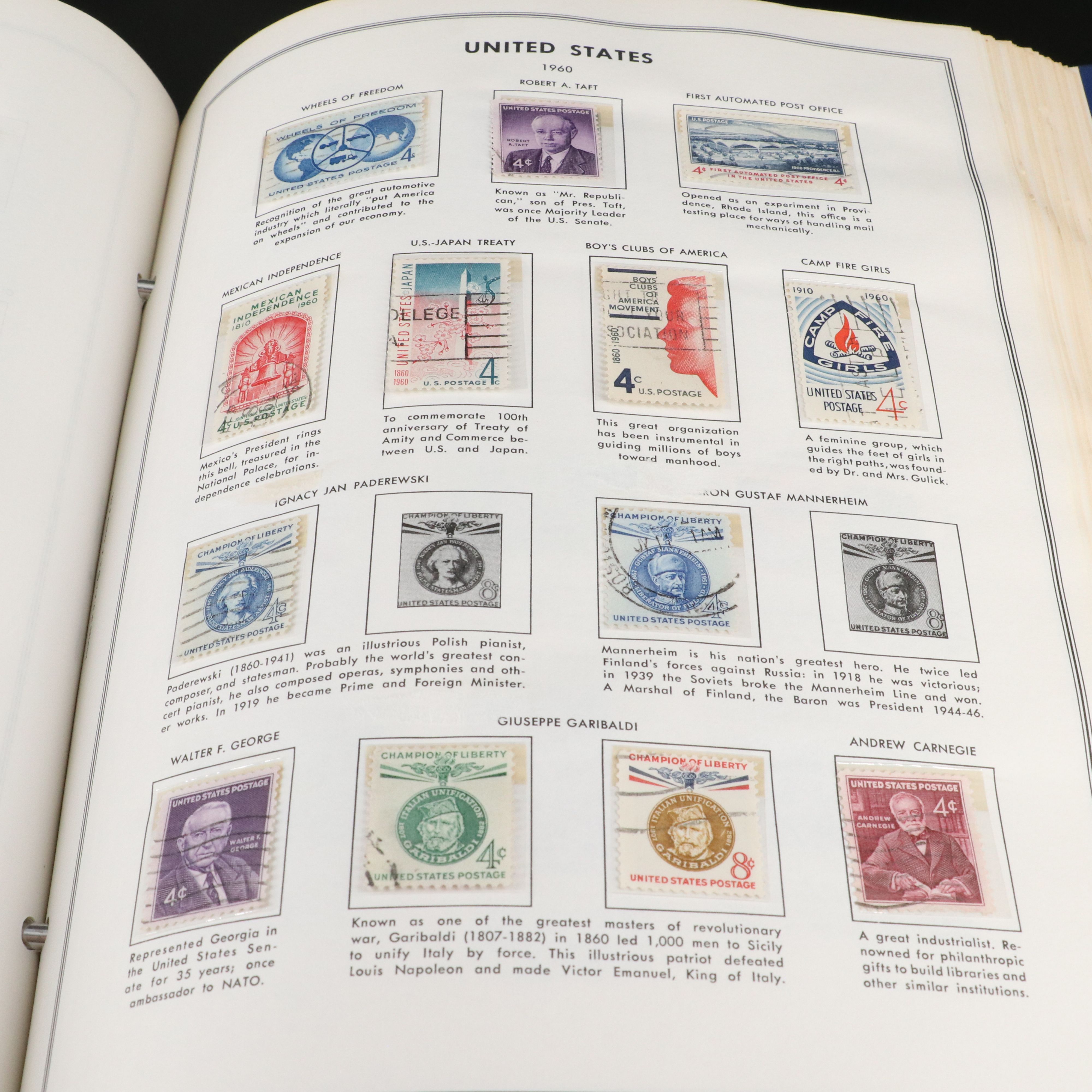 Three Large Postage Stamp Albums with United States Stamps
