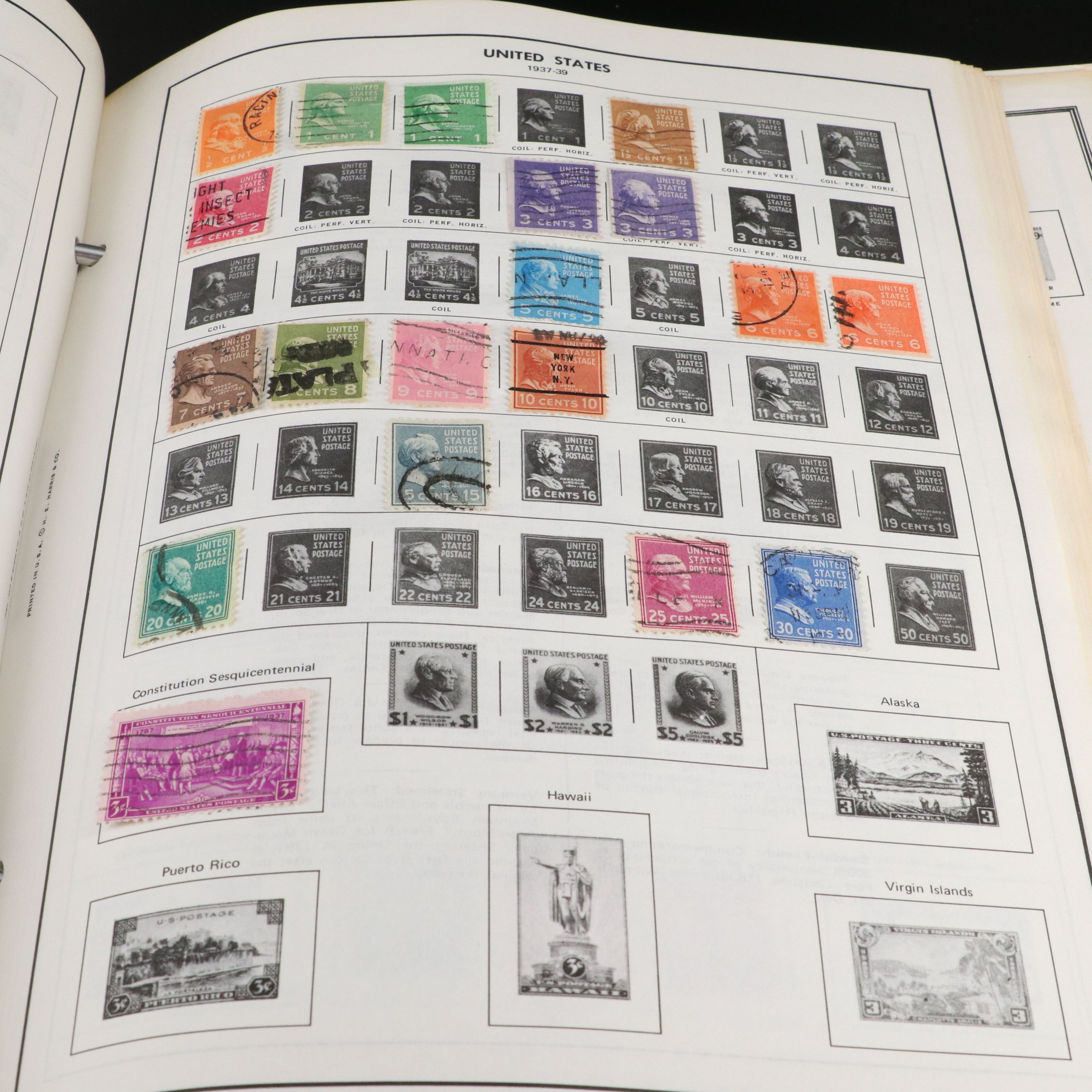 Three Large Postage Stamp Albums with United States Stamps