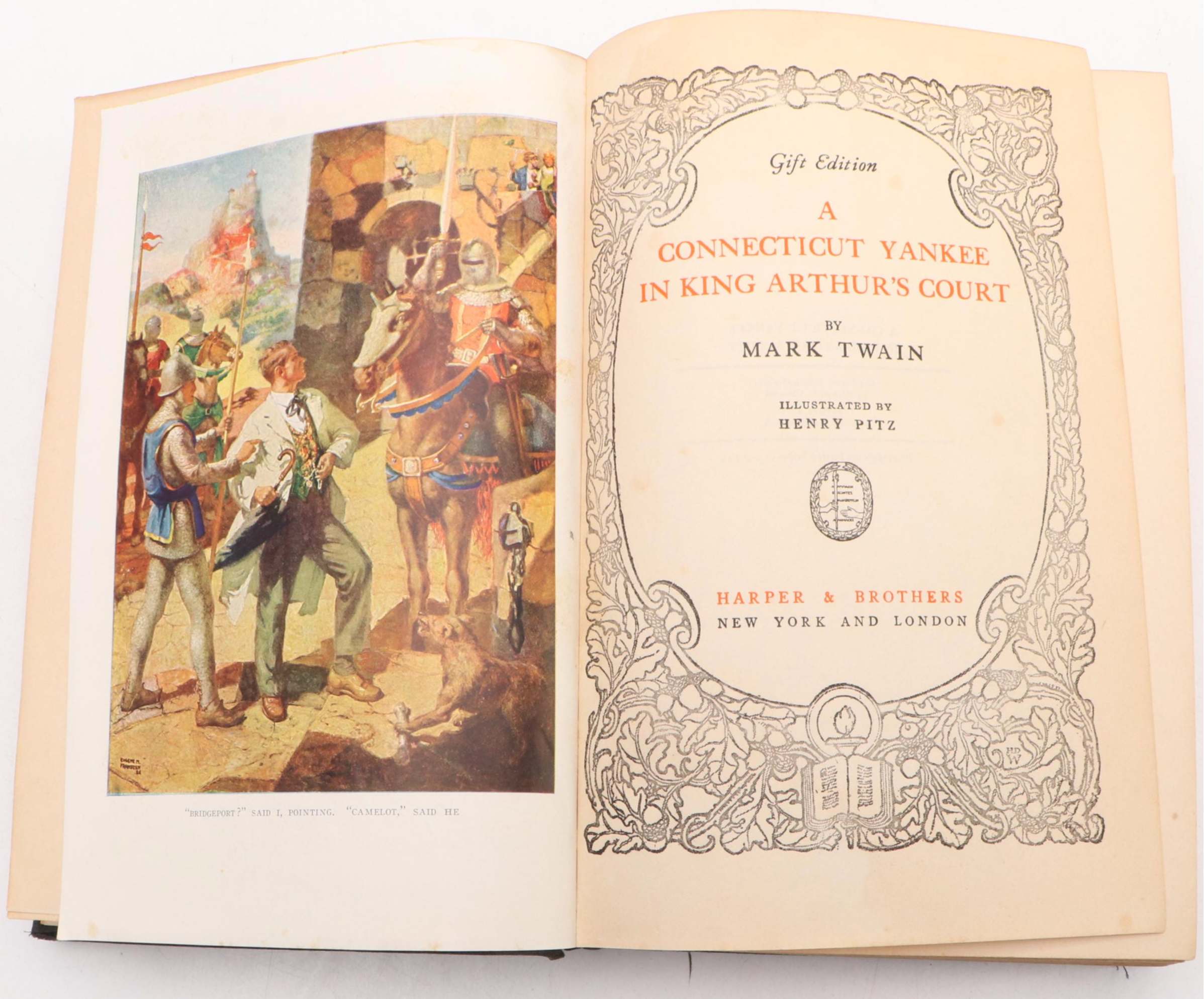 Henry Pitz Illustrated "A Connecticut Yankee in King Arthur's Court" by Twain