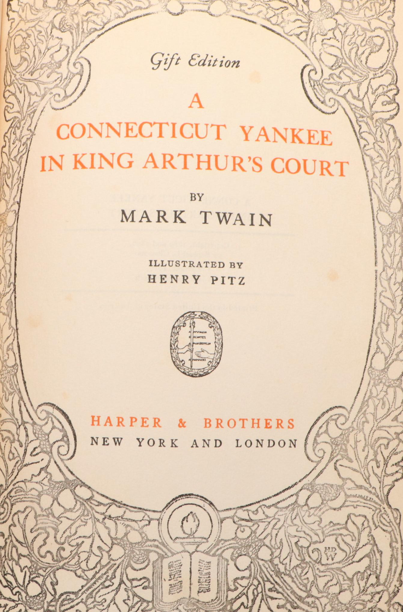 Henry Pitz Illustrated "A Connecticut Yankee in King Arthur's Court" by Twain