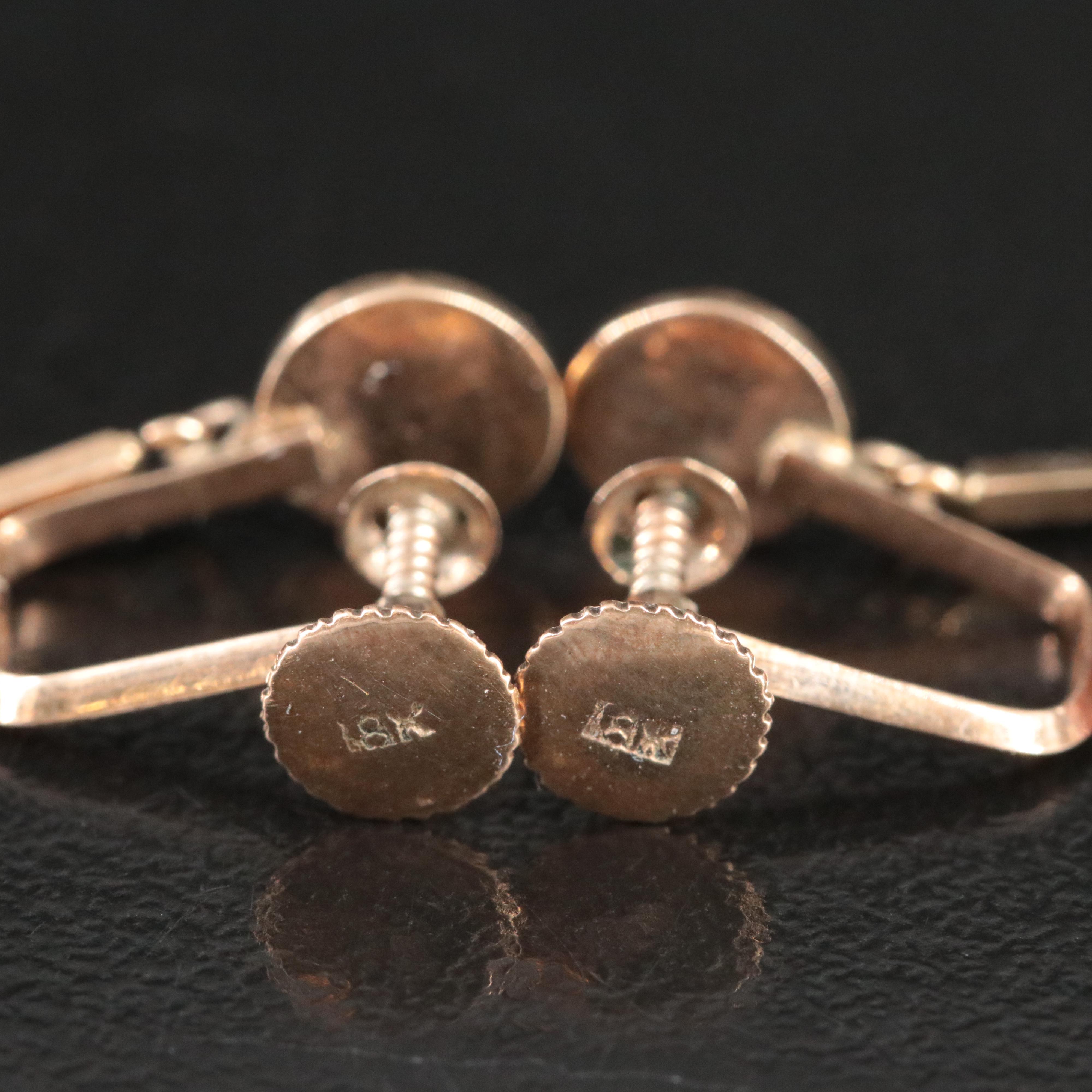 Antique 10K Coral Torpedo Earrings