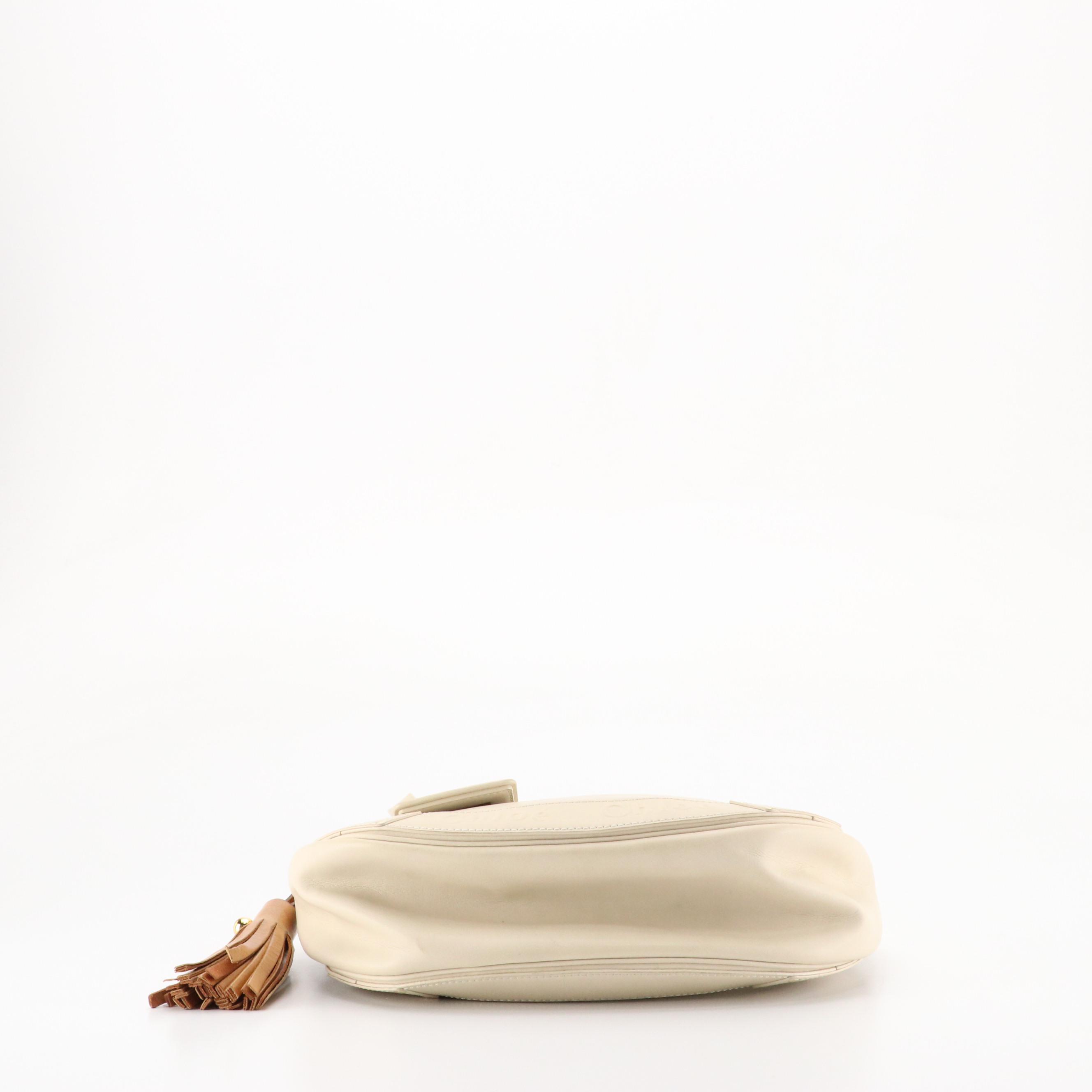 Chloé Eden Crossbody Bag in Ivory Calfskin Leather