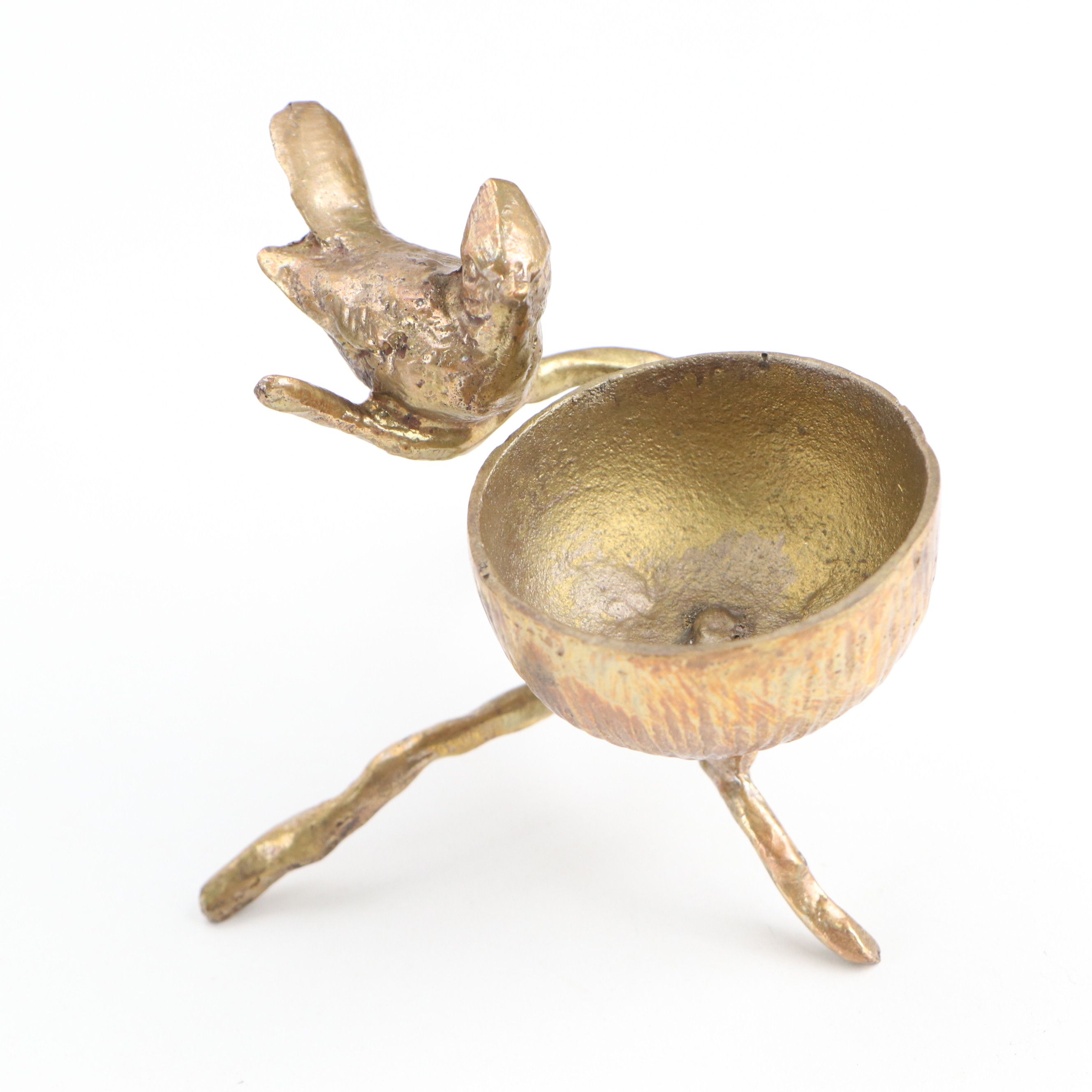 Perched Bird Brass Decorative Figures, Candlesticks and Bell