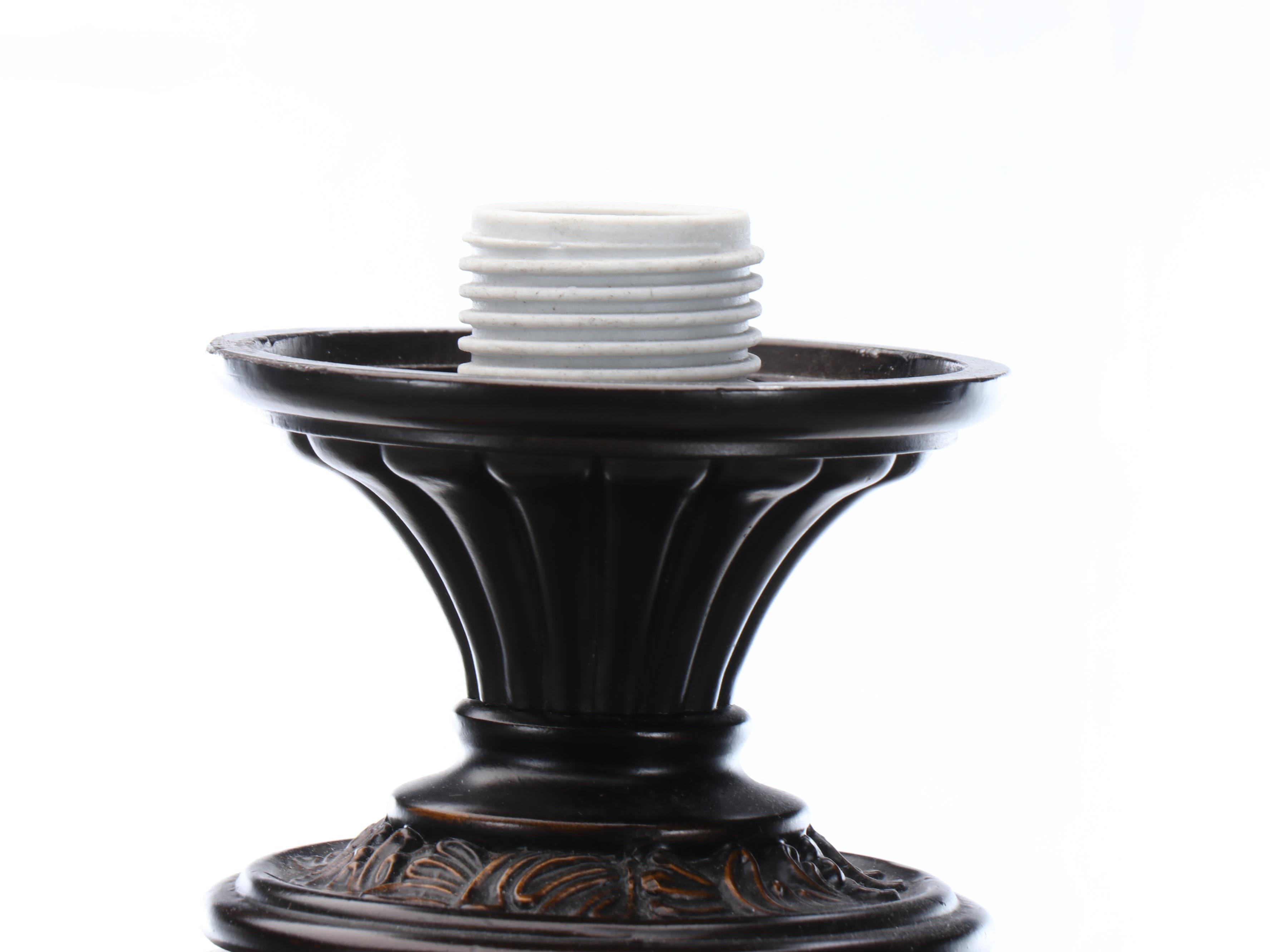 Oil Rubbed Bronze and Tortoise Glass Torchiere Floor Lamp with Satin Glass Shade