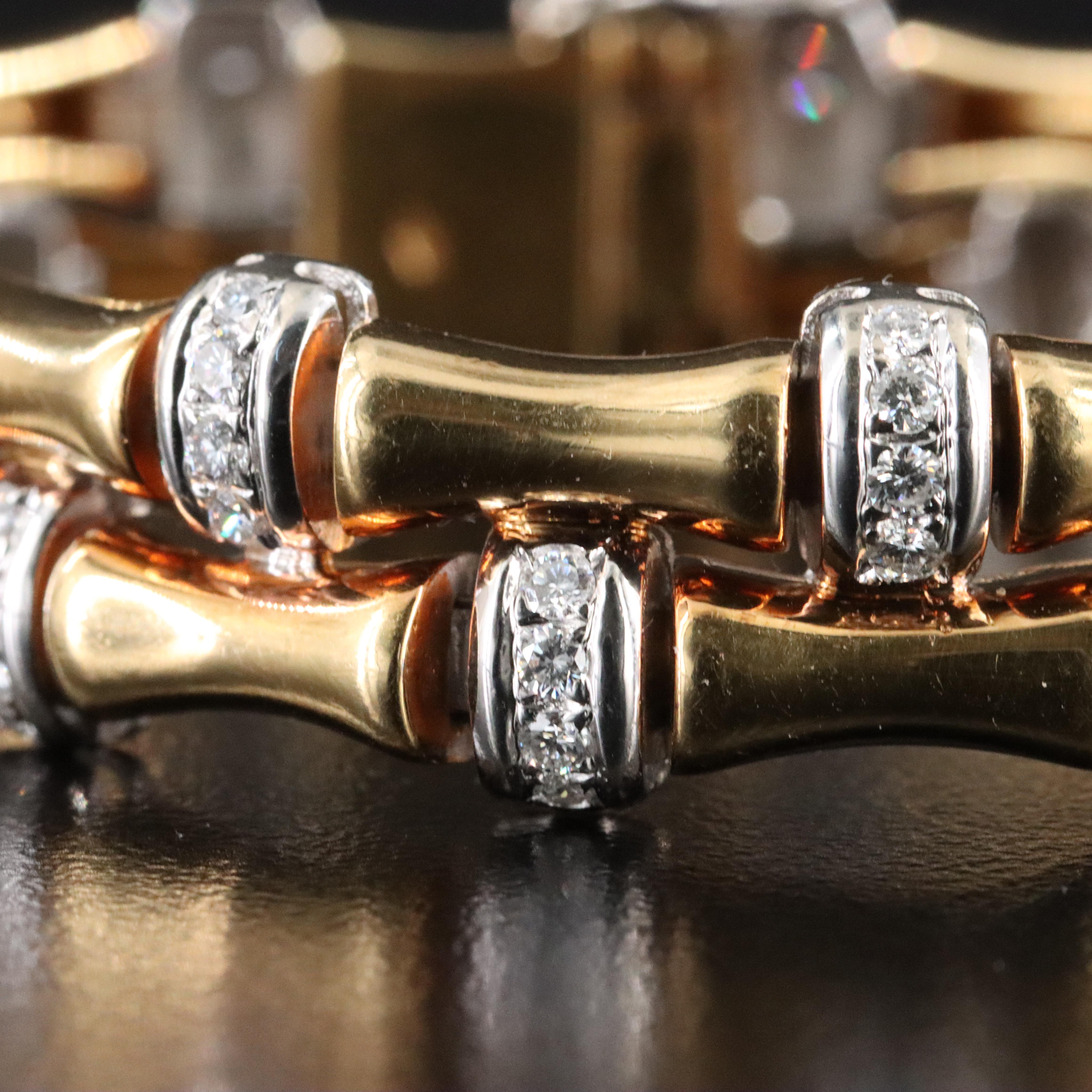 18K 2.32 CTW Diamond Bamboo Link Bracelet
