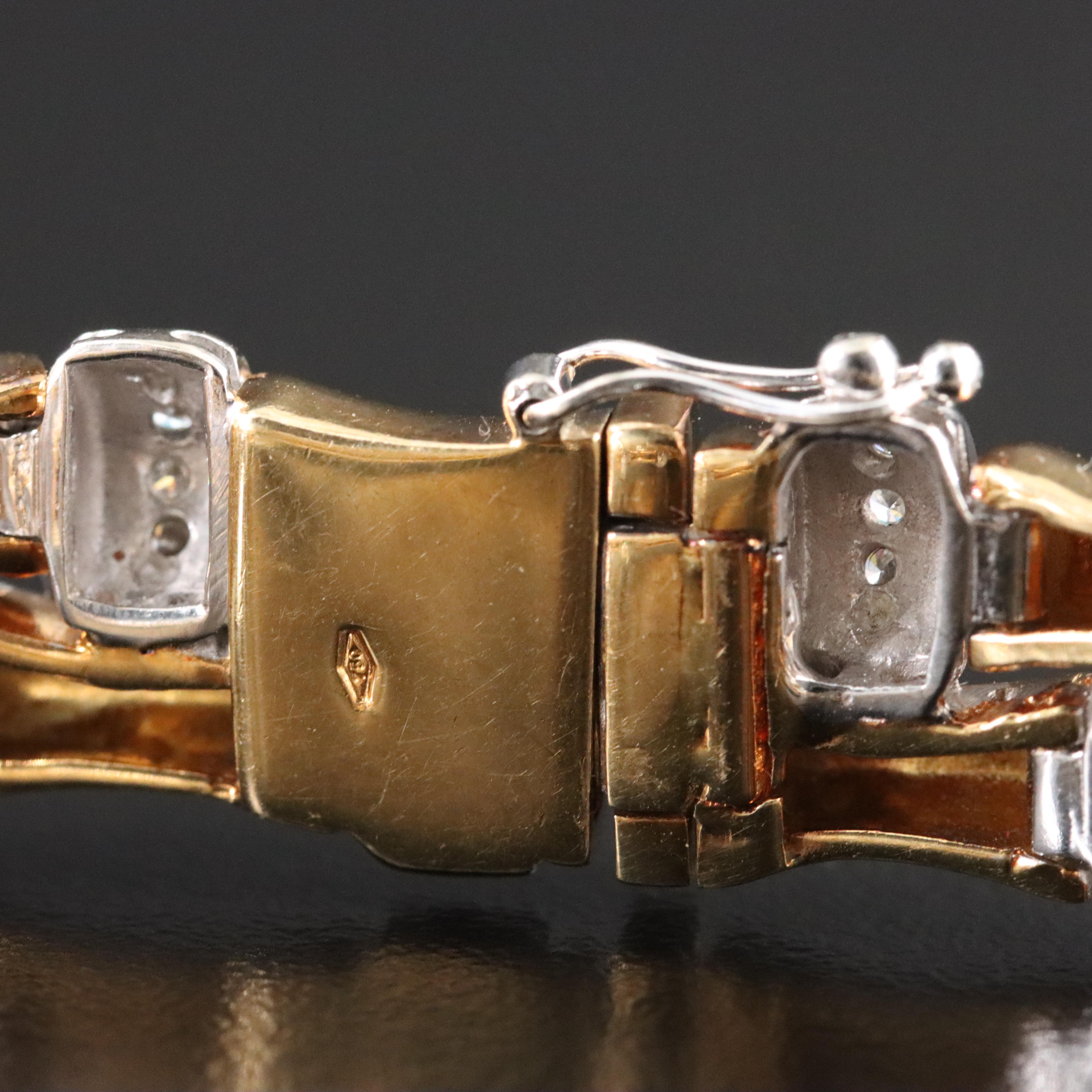 18K 2.32 CTW Diamond Bamboo Link Bracelet