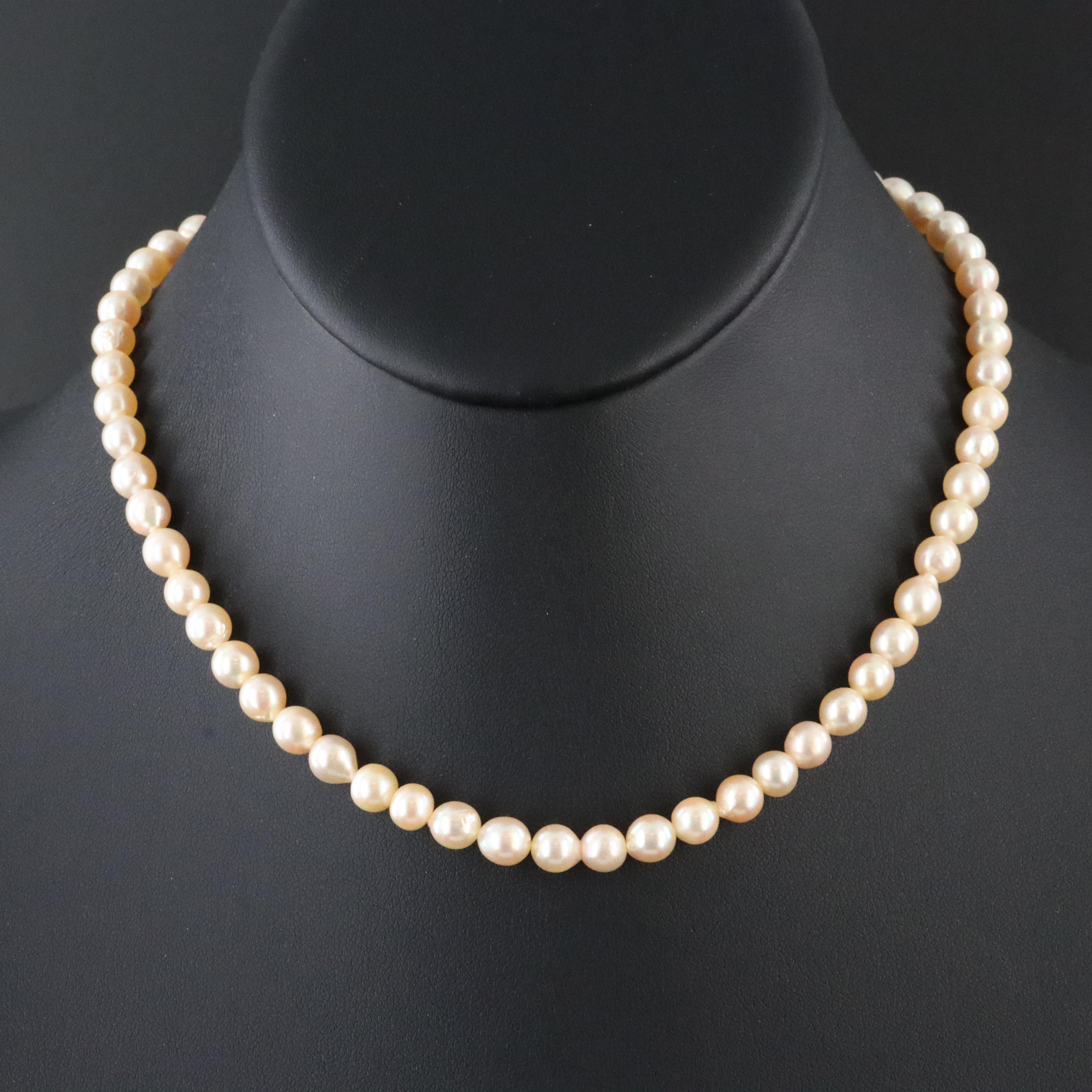 Pearl Necklace with 14K Clasp