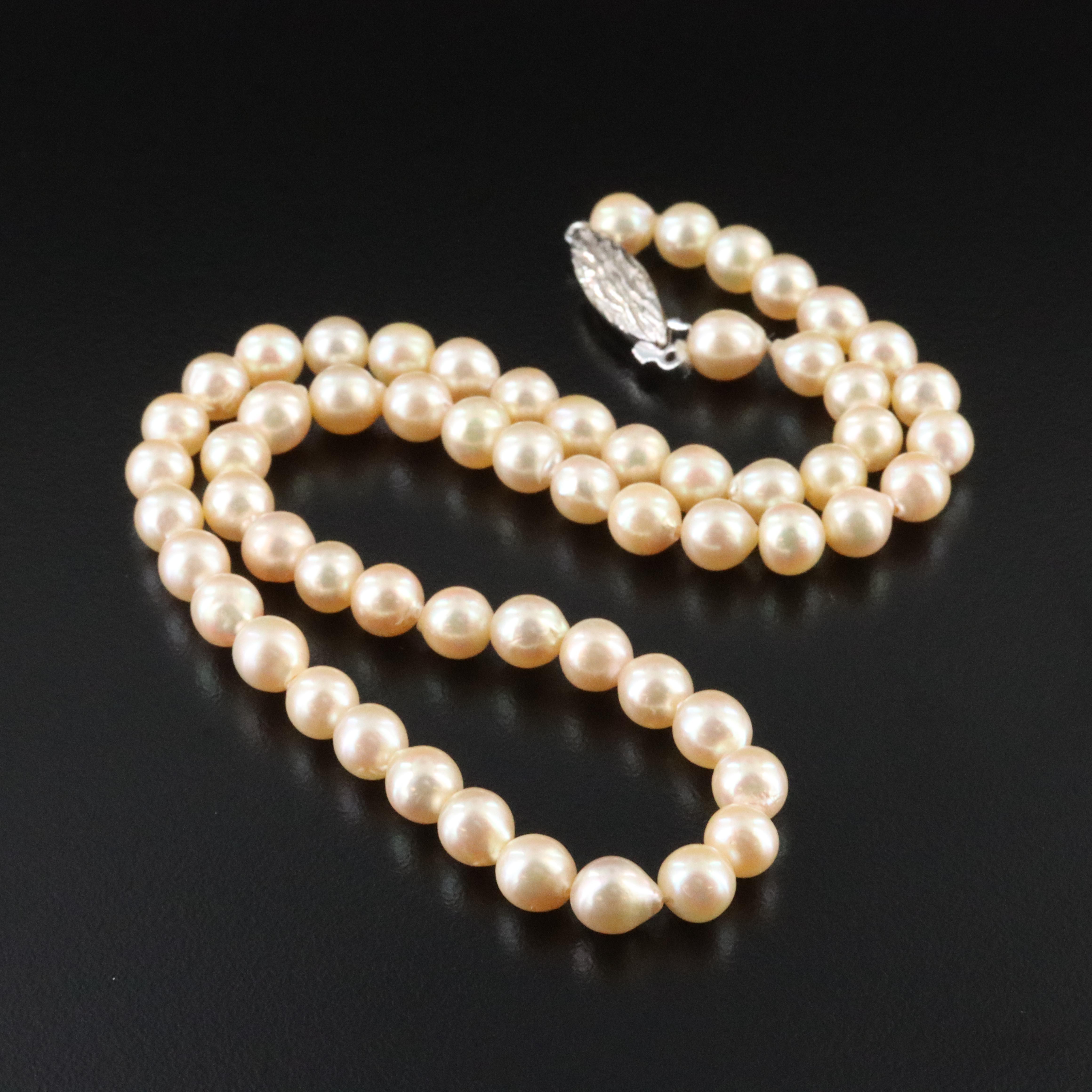 Pearl Necklace with 14K Clasp