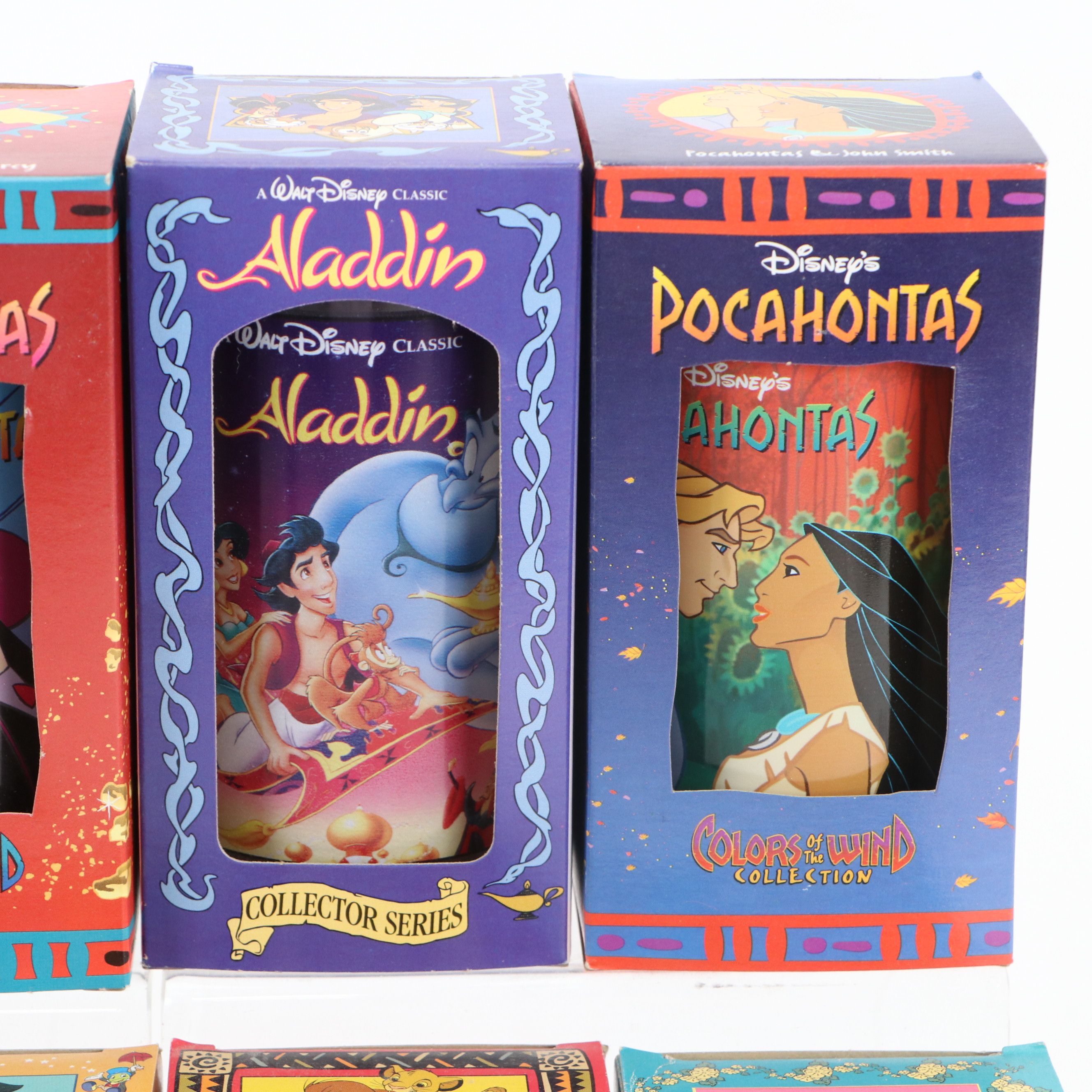Walt Disney "Collector Series" and "Colors of the Wind" Plastic Tumblers, 1994