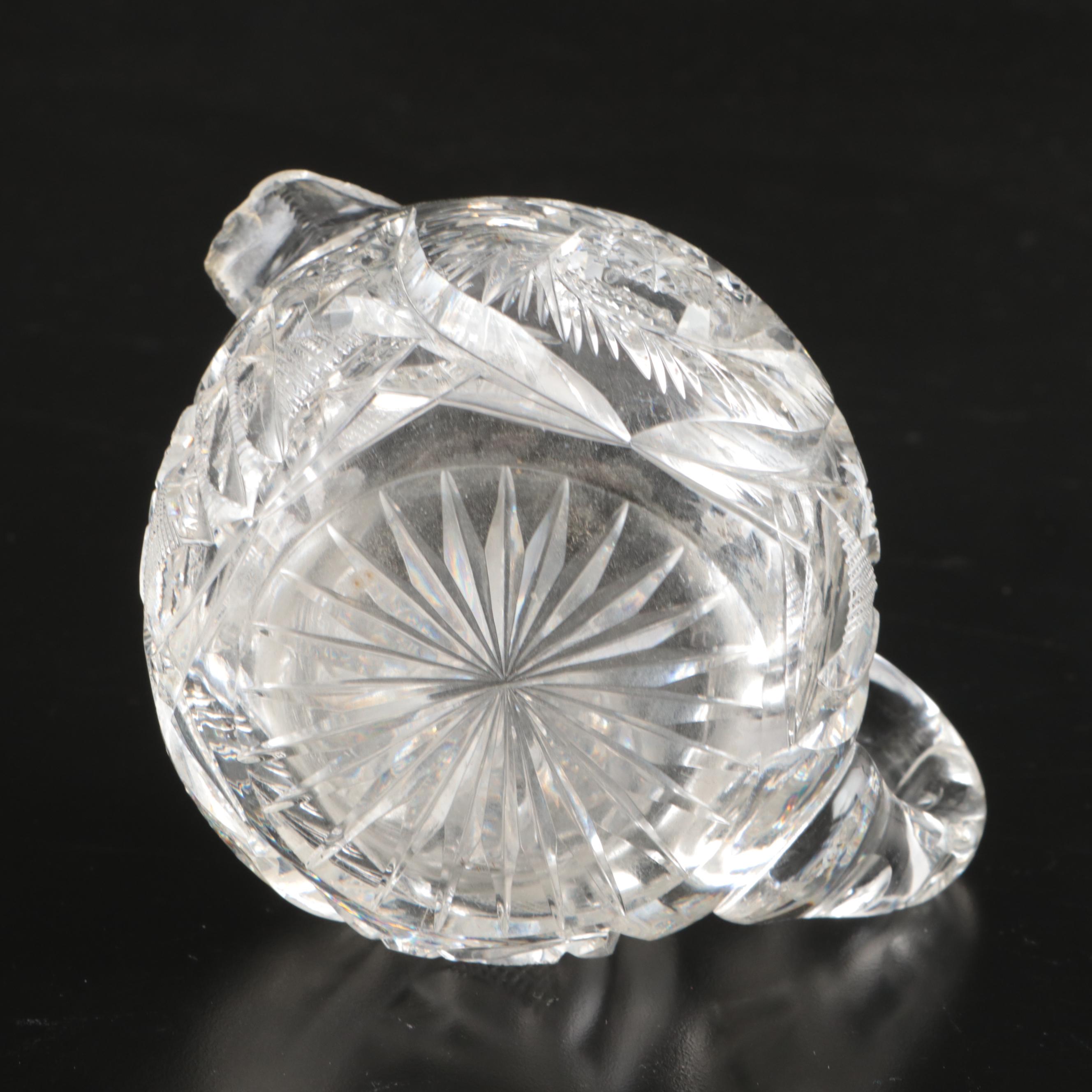 American Brilliant Style Cut Glass Footed Compote and Other Table Accessories