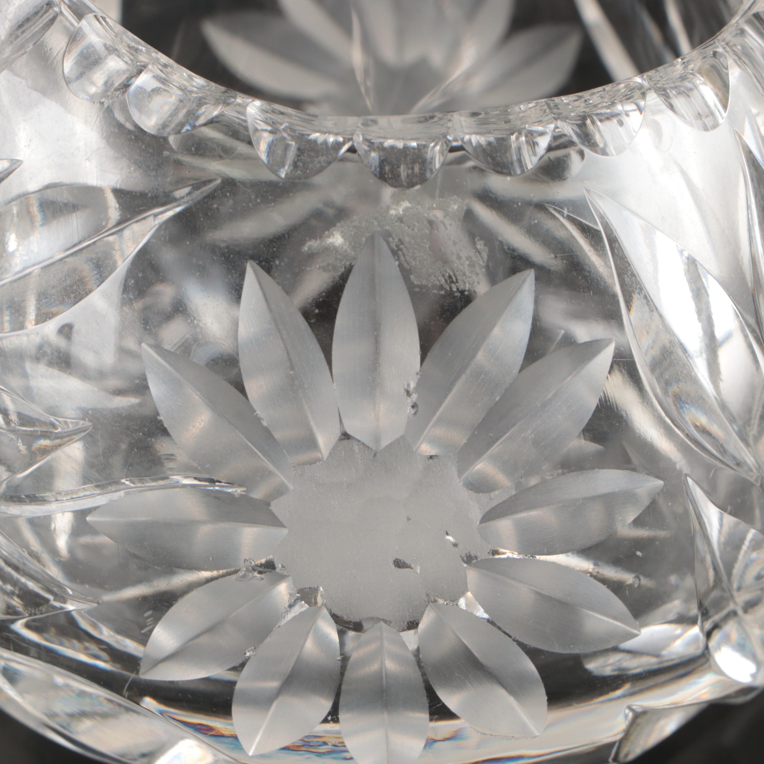 American Brilliant Style Cut Glass Footed Compote and Other Table Accessories