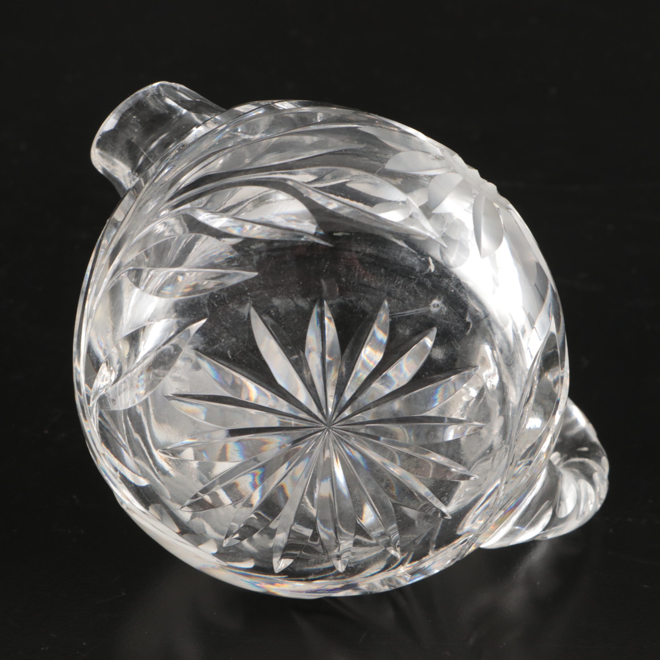 American Brilliant Style Cut Glass Footed Compote and Other Table Accessories