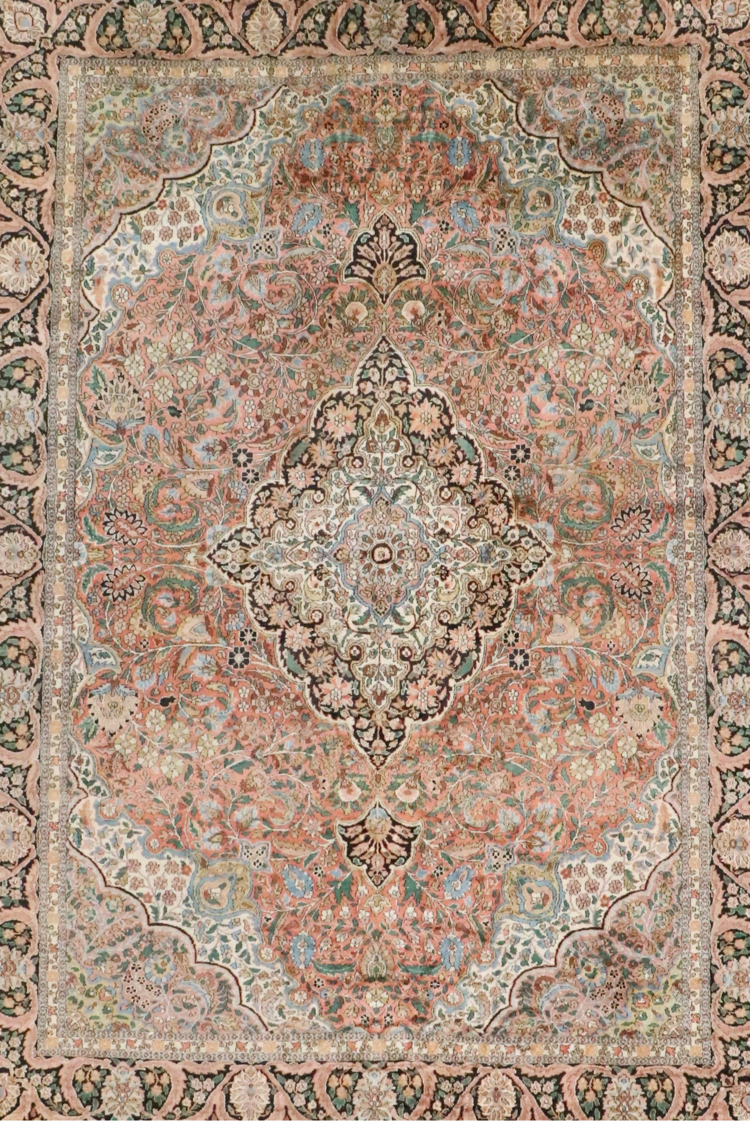 9'11 x 14'5 Hand-Knotted Persian Qom Room Sized Rug