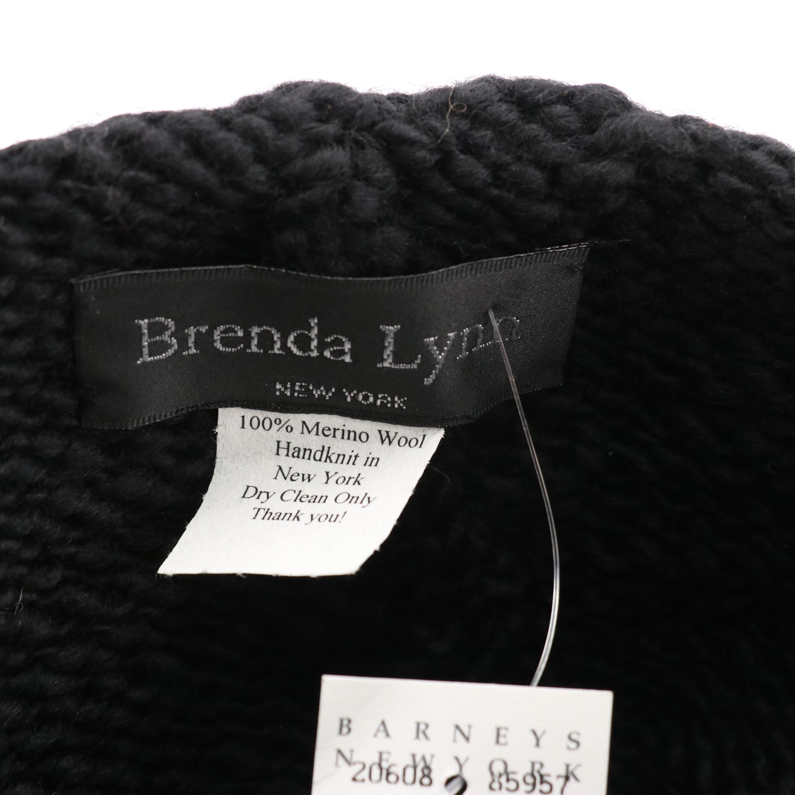 Brenda Lynn Merino Wool Handknit Beanie & Barneys New York Brown Leather Gloves