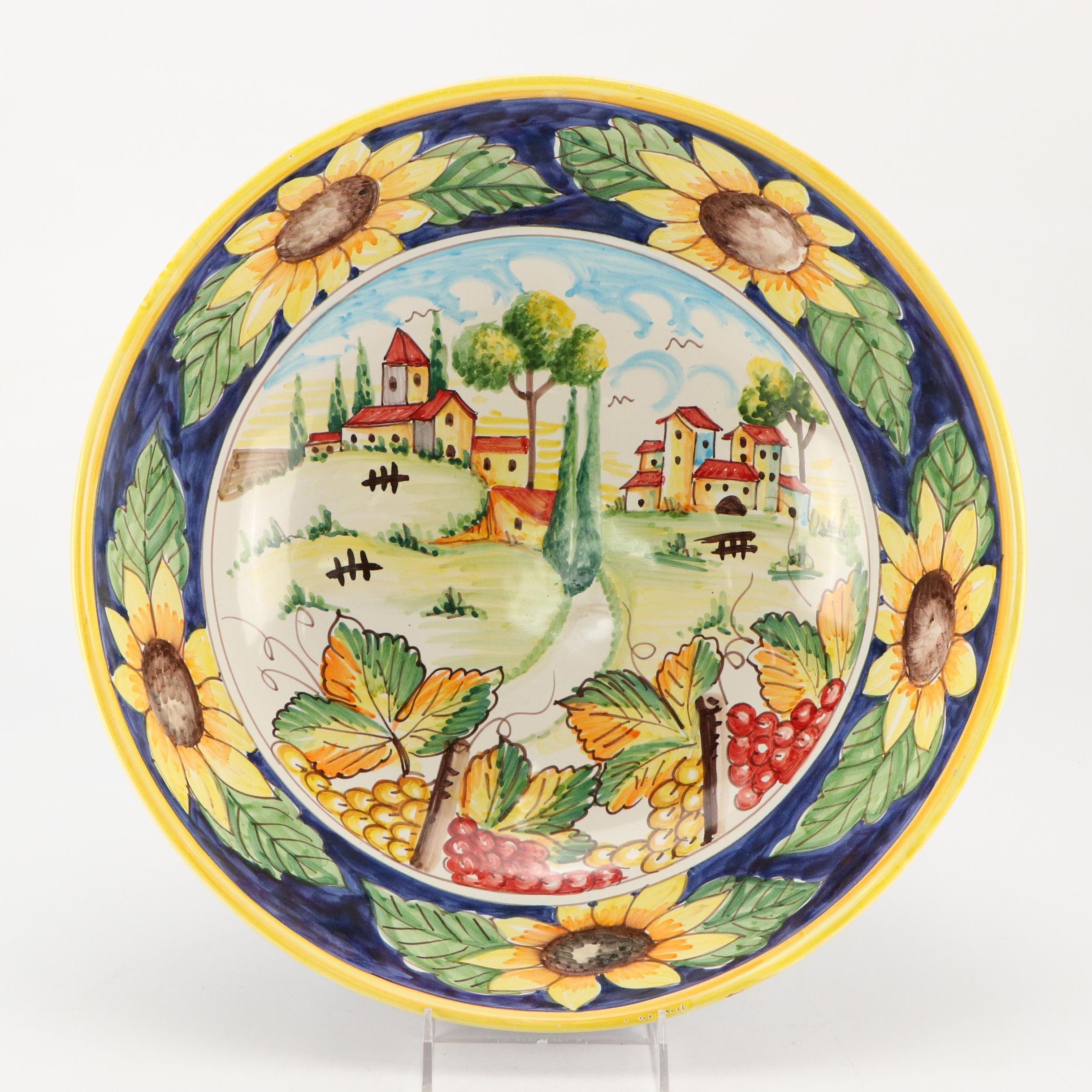 Italian Hand-Painted Ceramic Serving Bowl