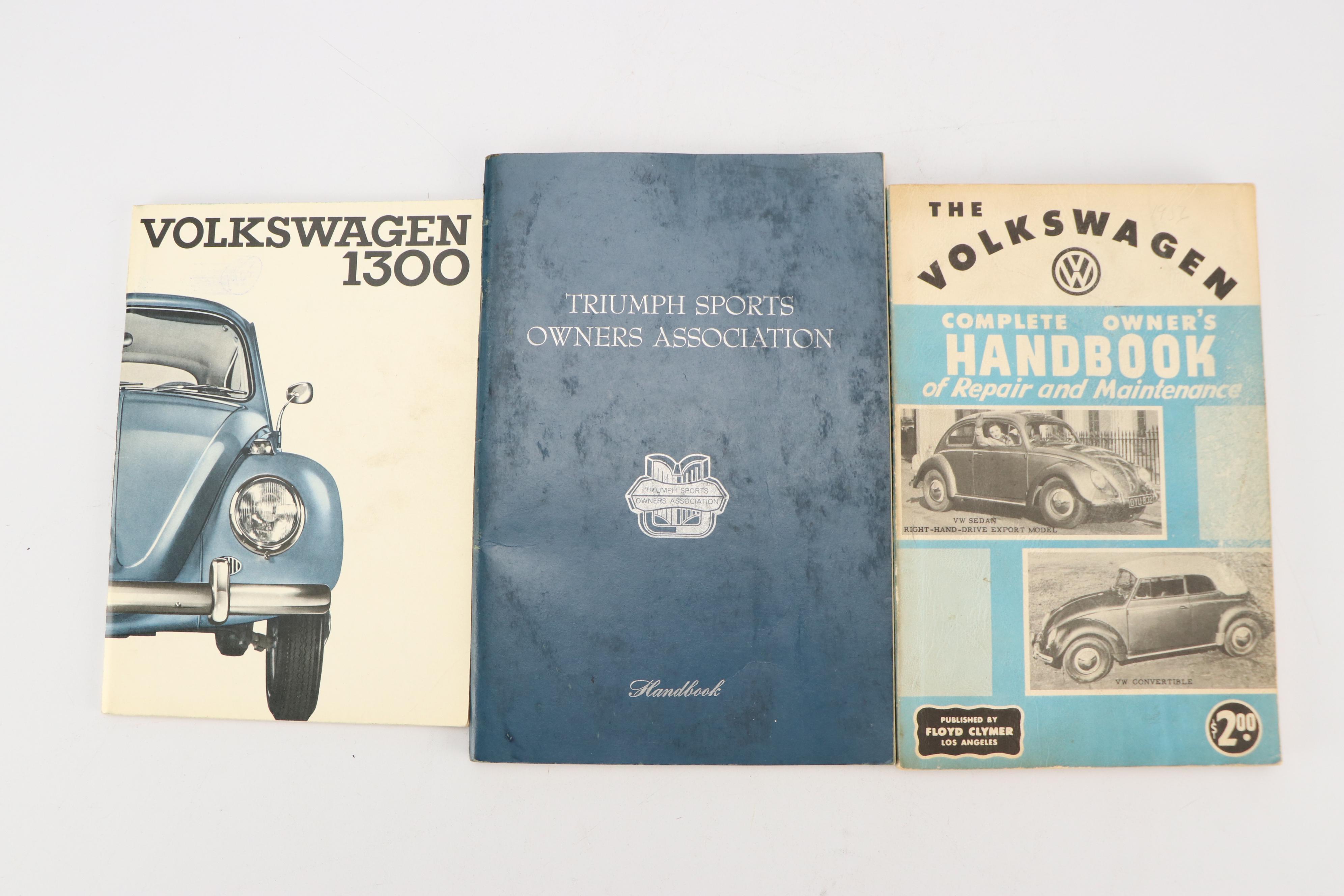 Volkswagen, Triumph, Amphicar and Renault Car Manuals, Mid-20th Century