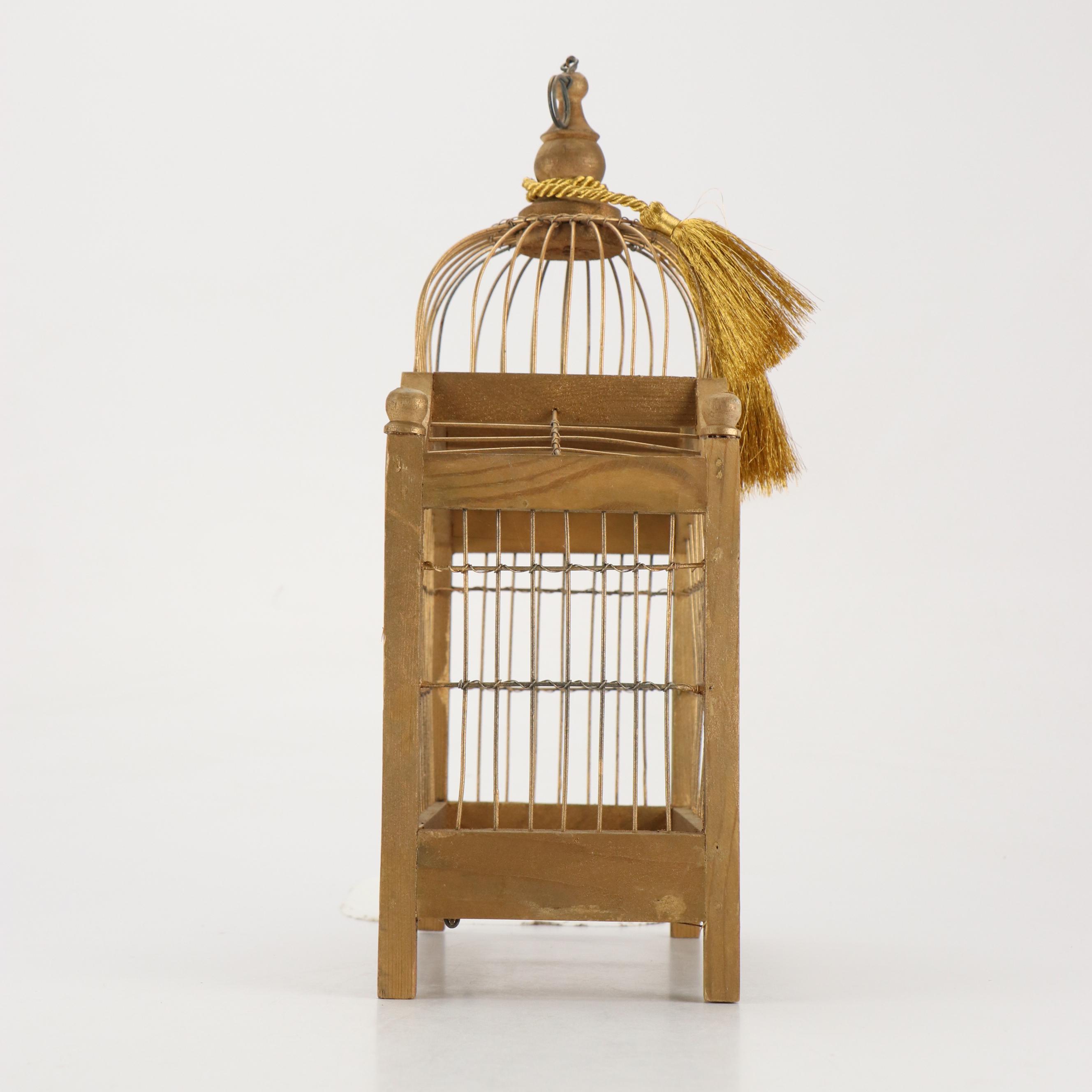 Victorian Style Giltwood and Wire Decorative Birdcage