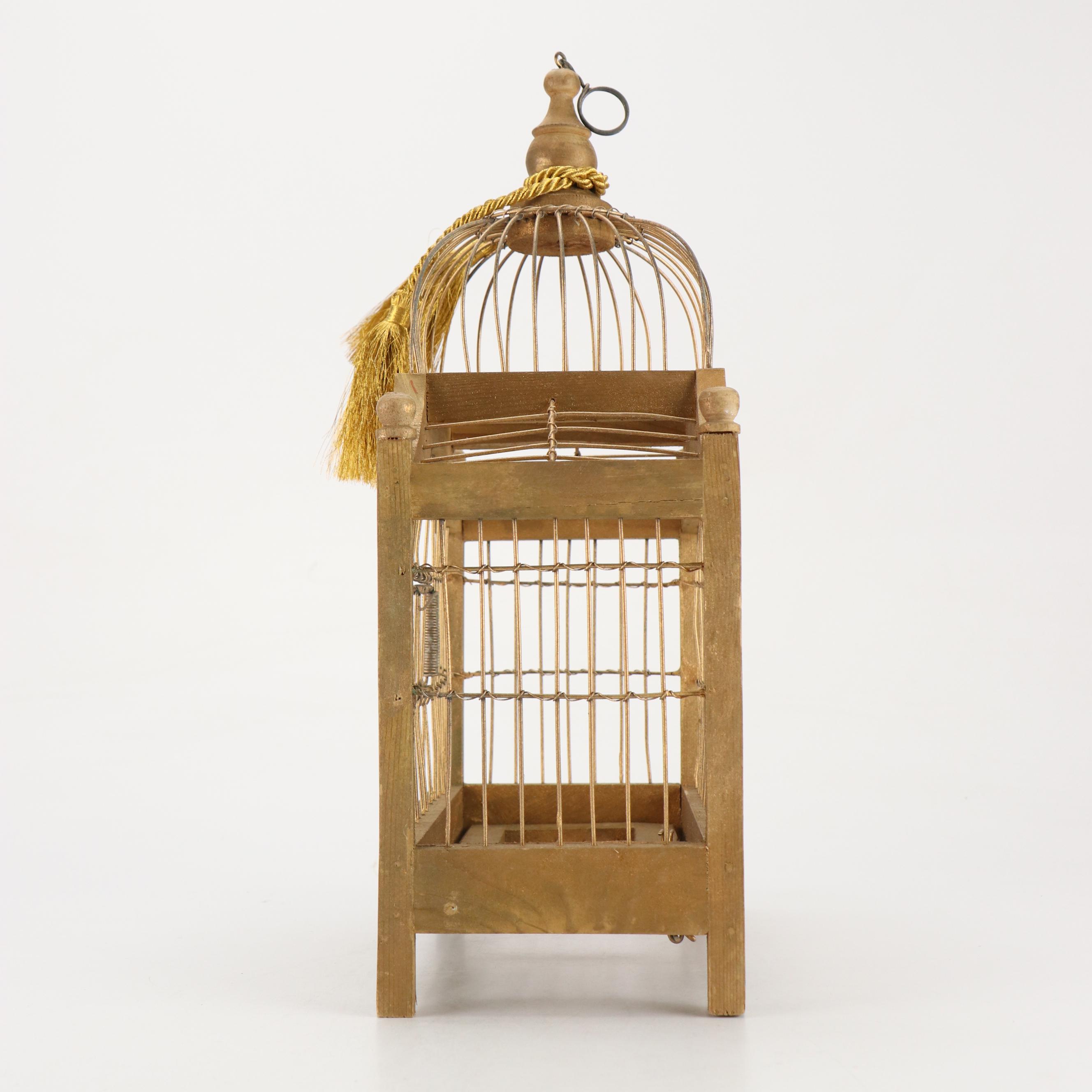 Victorian Style Giltwood and Wire Decorative Birdcage