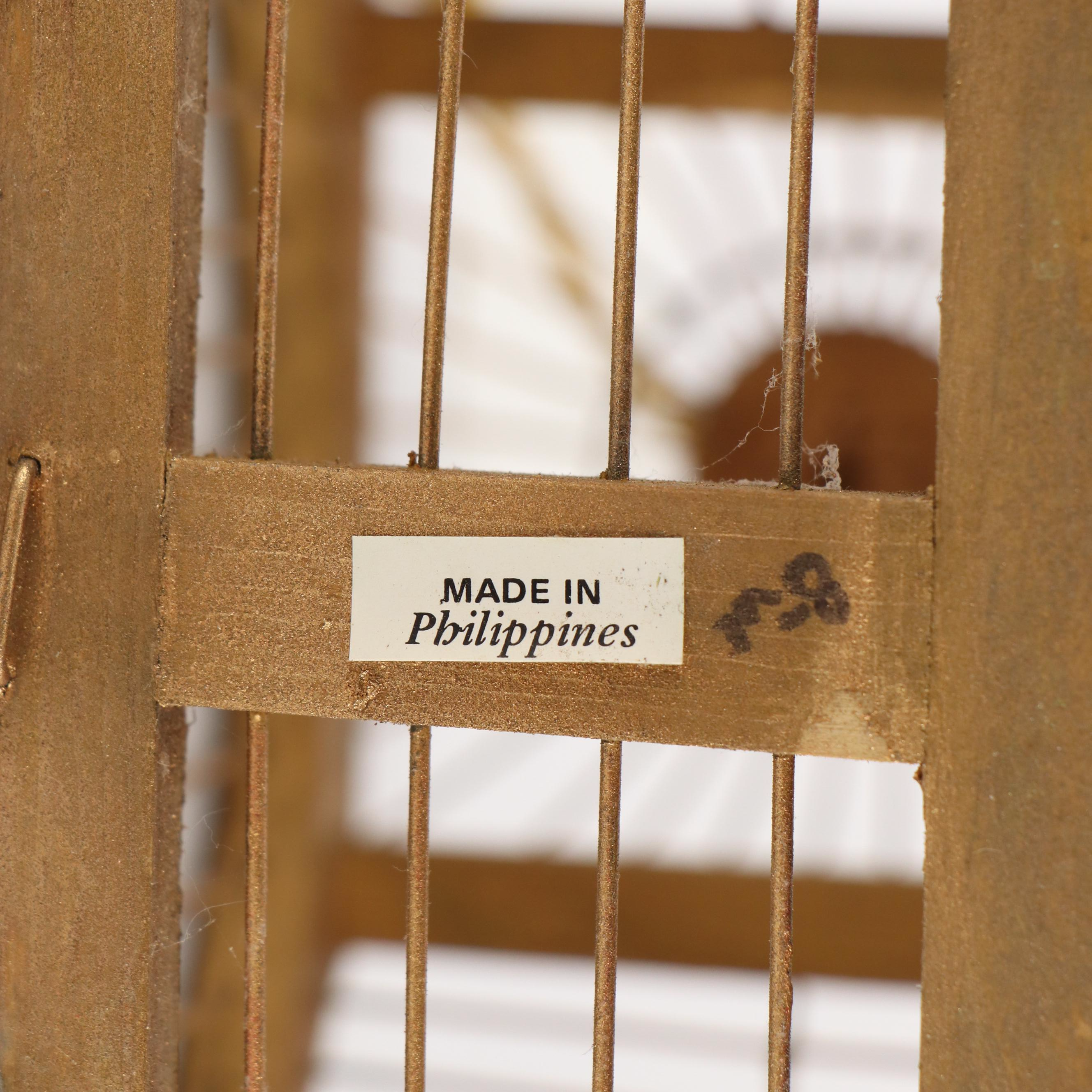 Victorian Style Giltwood and Wire Decorative Birdcage