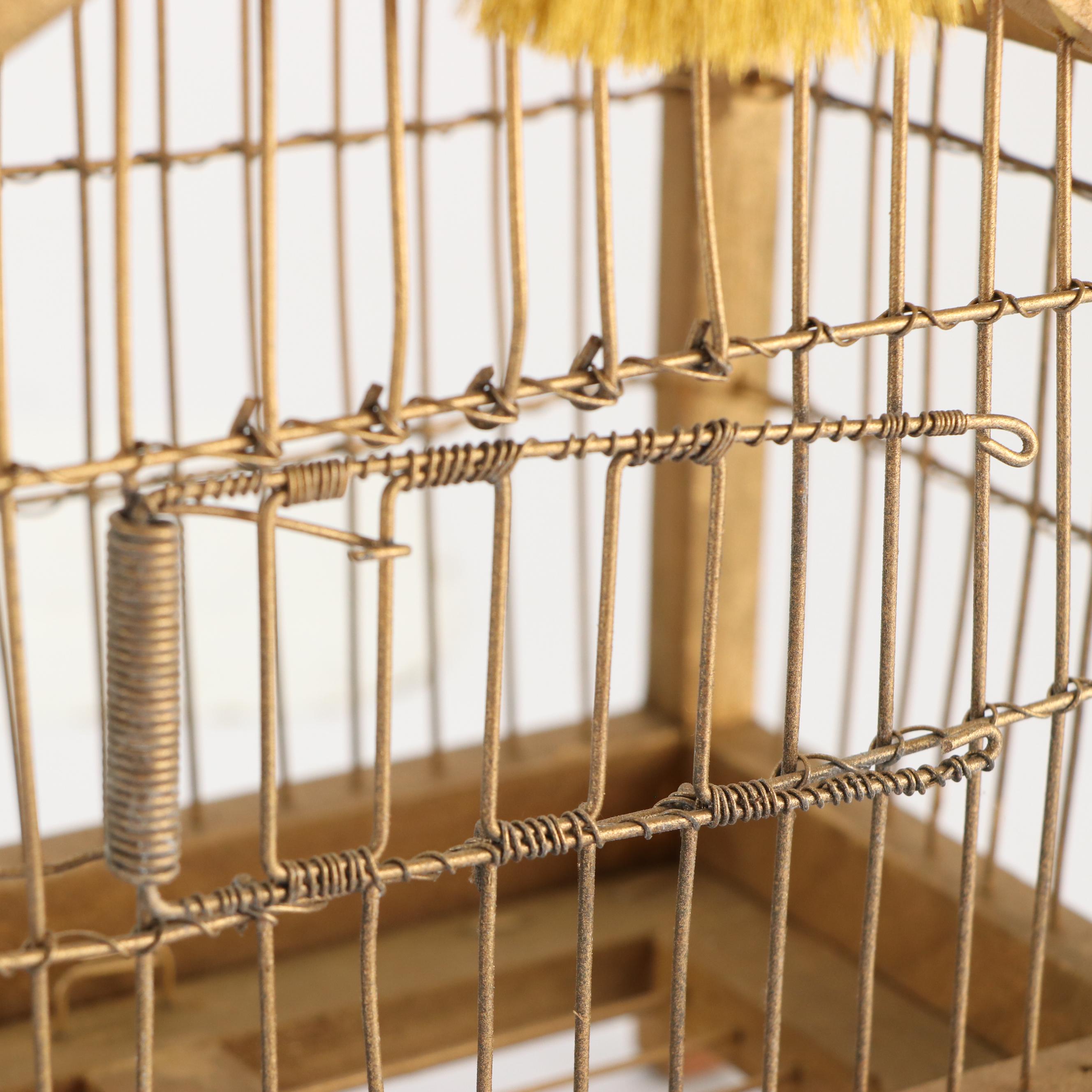 Victorian Style Giltwood and Wire Decorative Birdcage