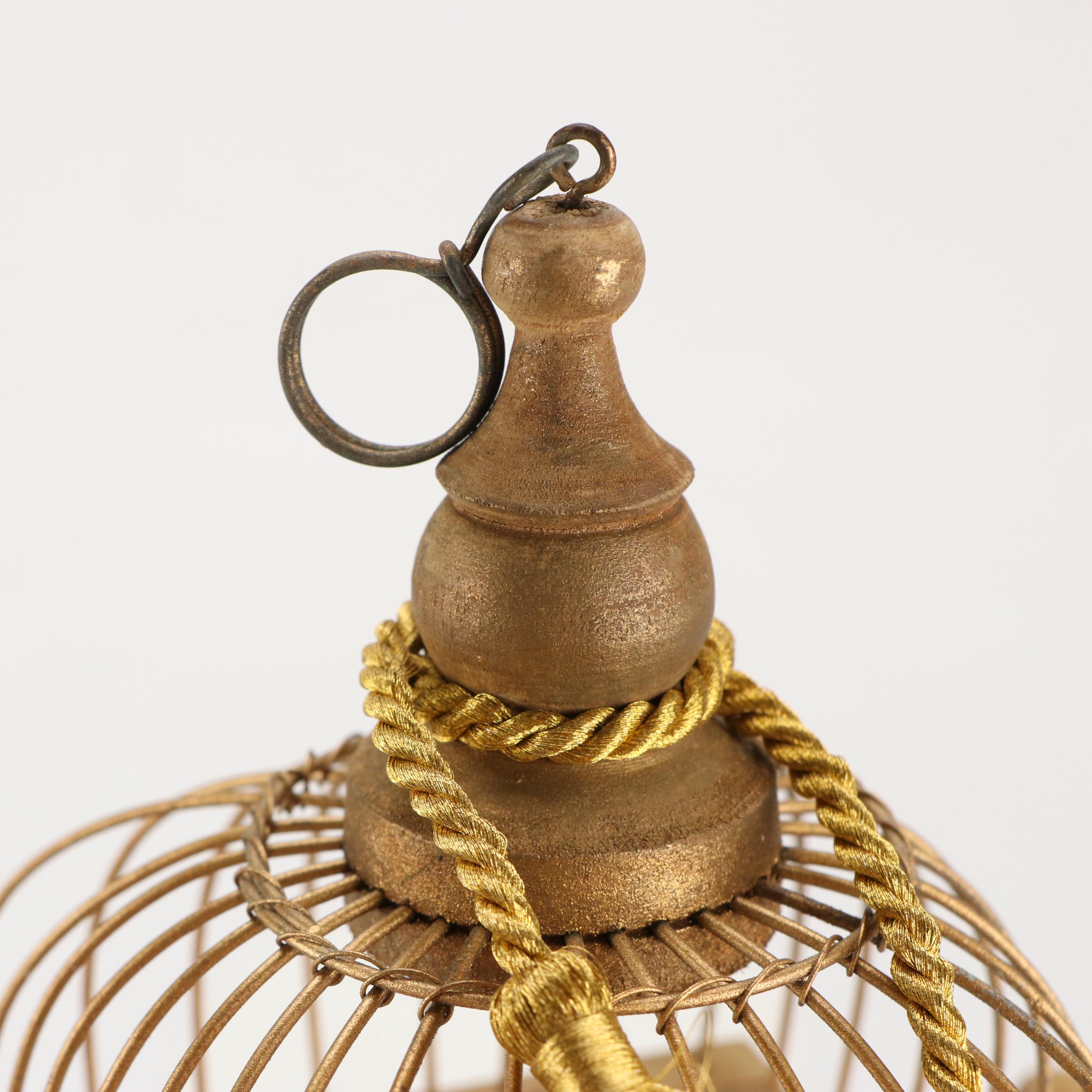 Victorian Style Giltwood and Wire Decorative Birdcage