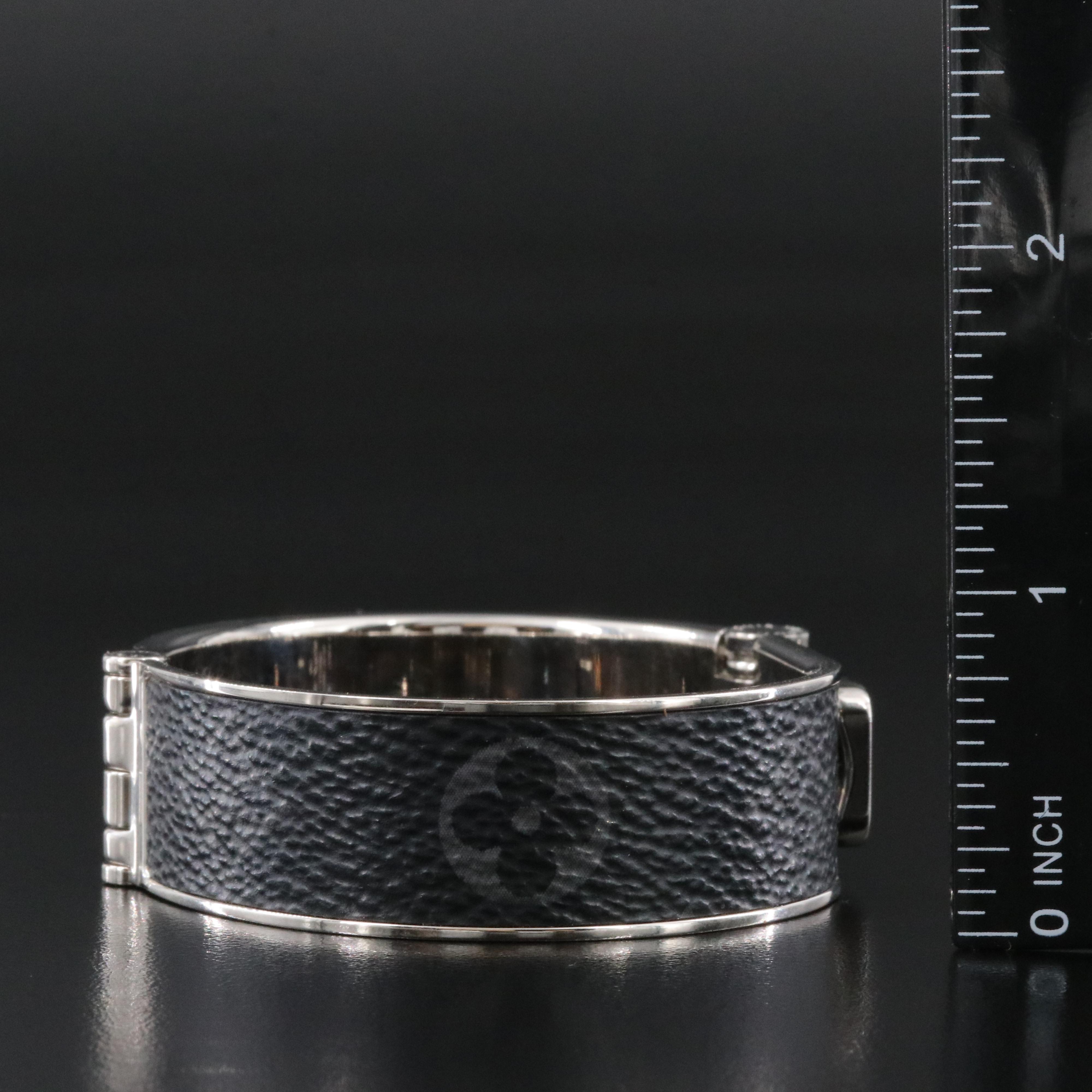 Louis Vuitton Black Monogram Magnetic Buckle Bracelet