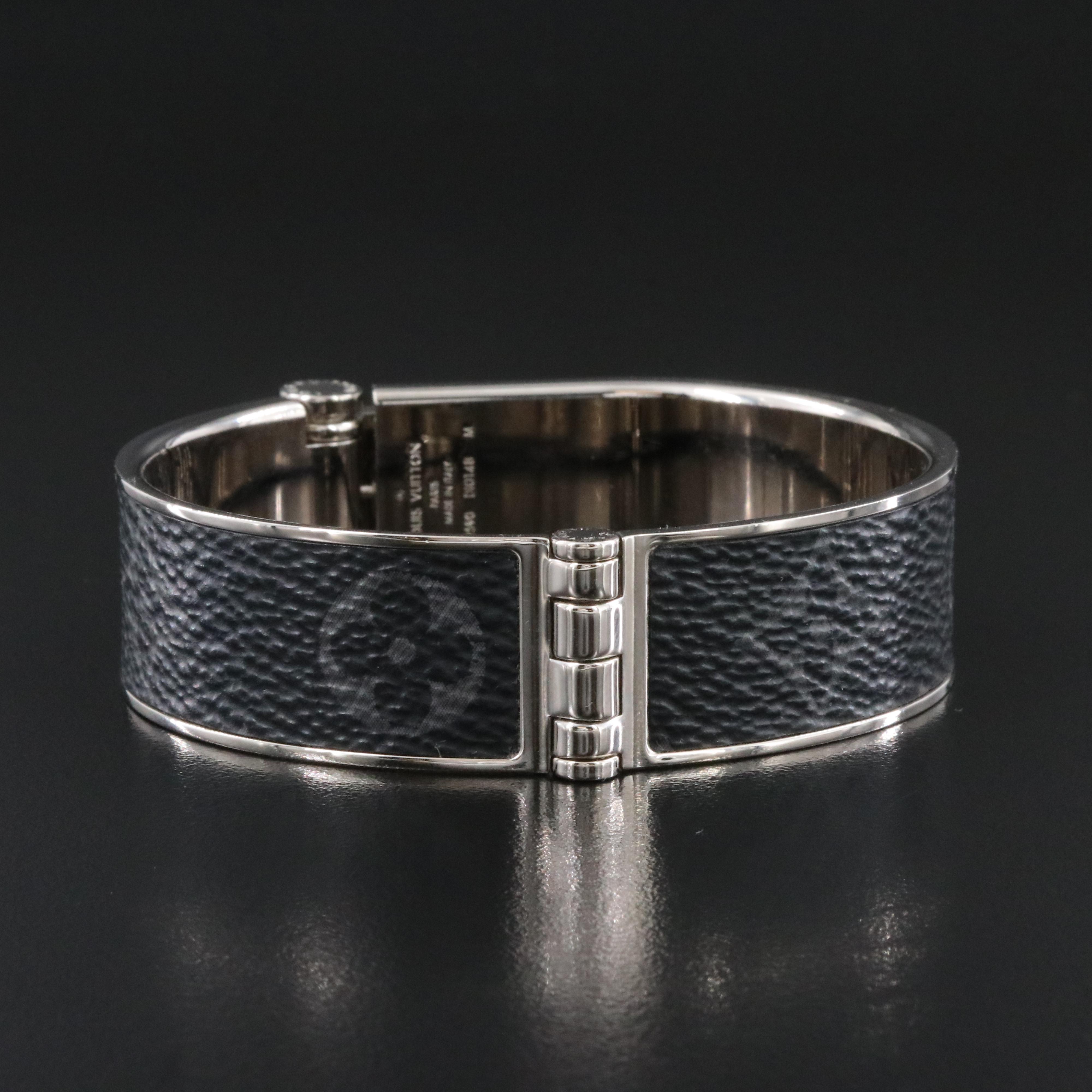 Louis Vuitton Black Monogram Magnetic Buckle Bracelet