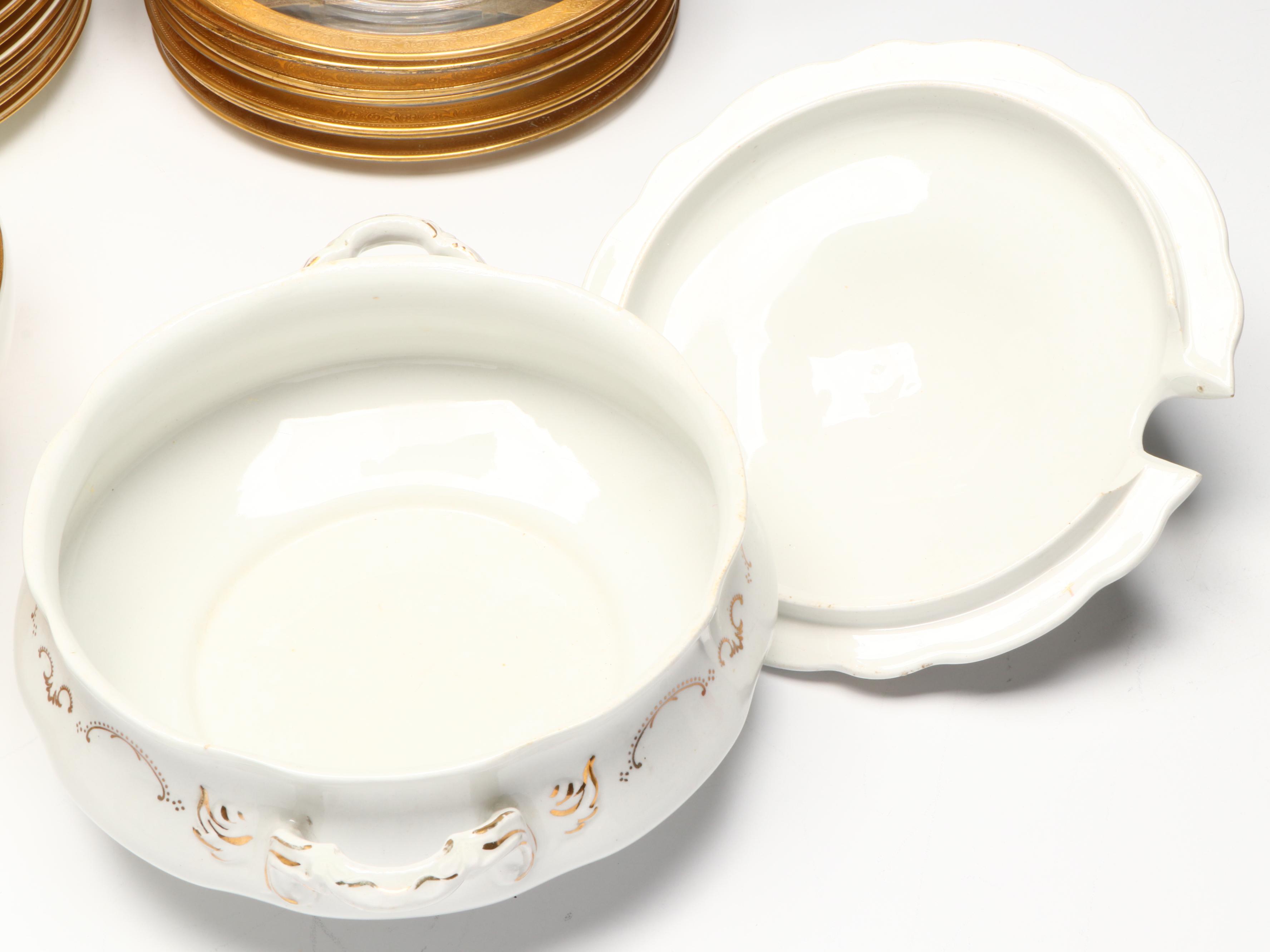 Tiffin-Franciscan "Westchester" Luncheon Plates with Minton and Other Tableware