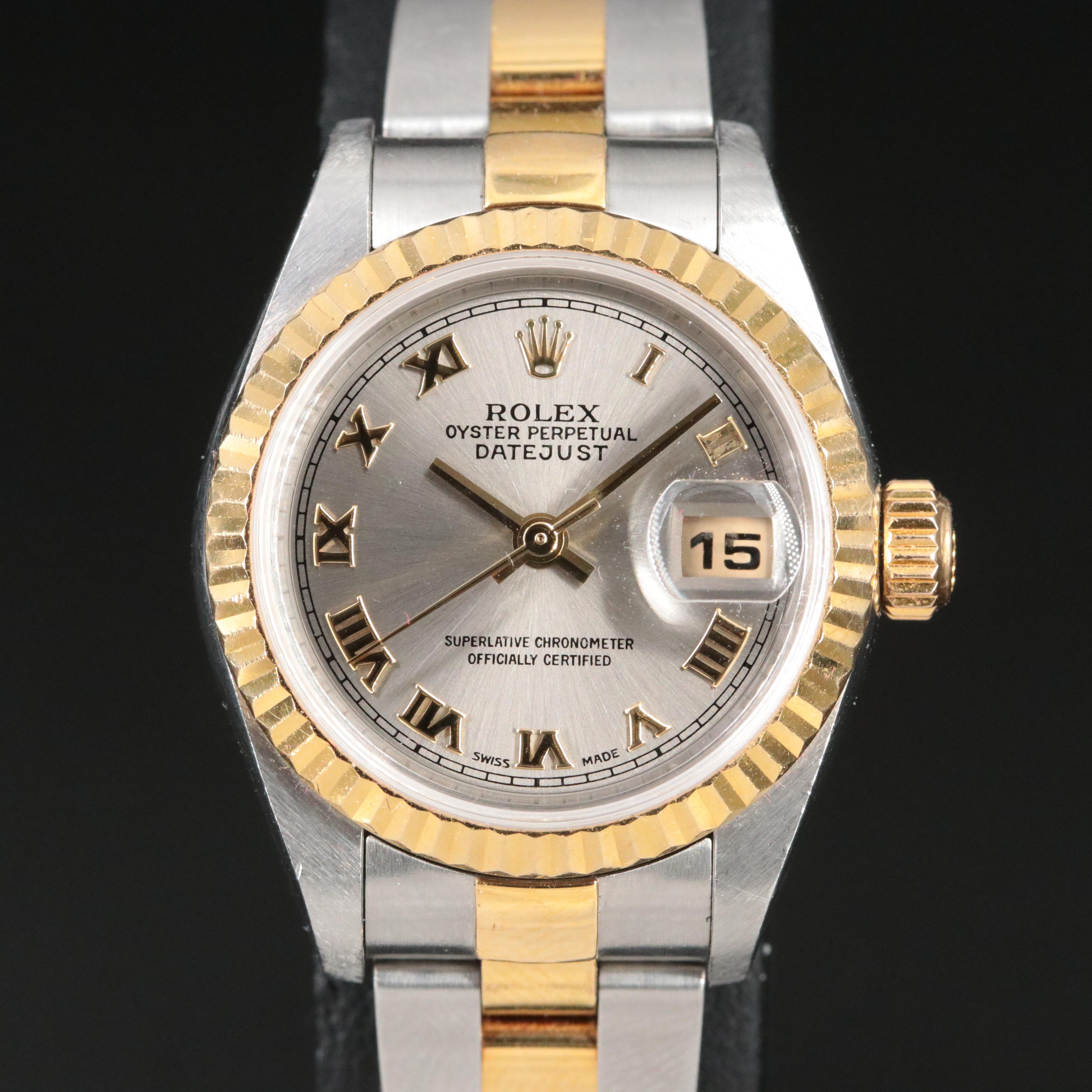 2002 Rolex Slate Roman Dial Model 79173 Automatic Watch