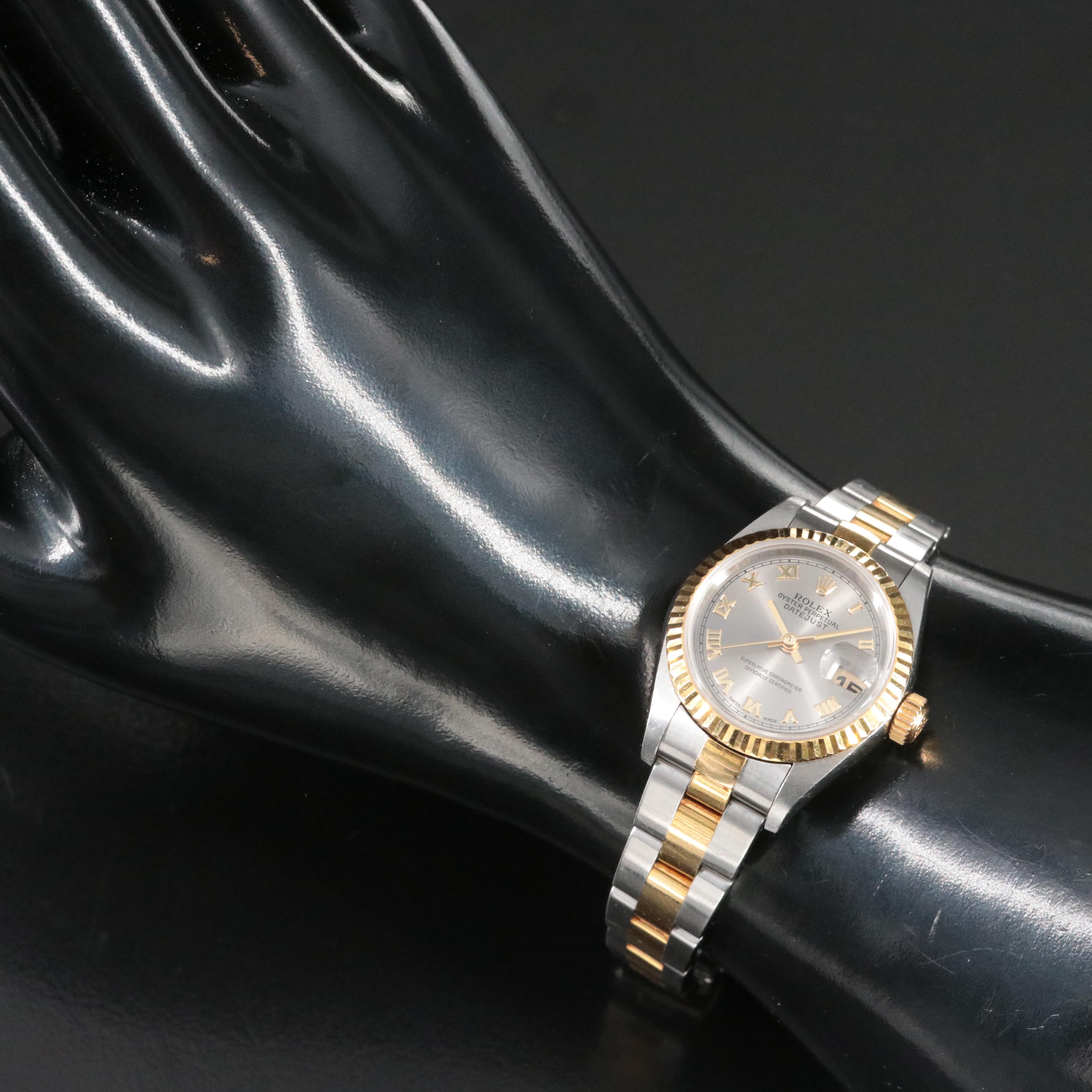 2002 Rolex Slate Roman Dial Model 79173 Automatic Watch