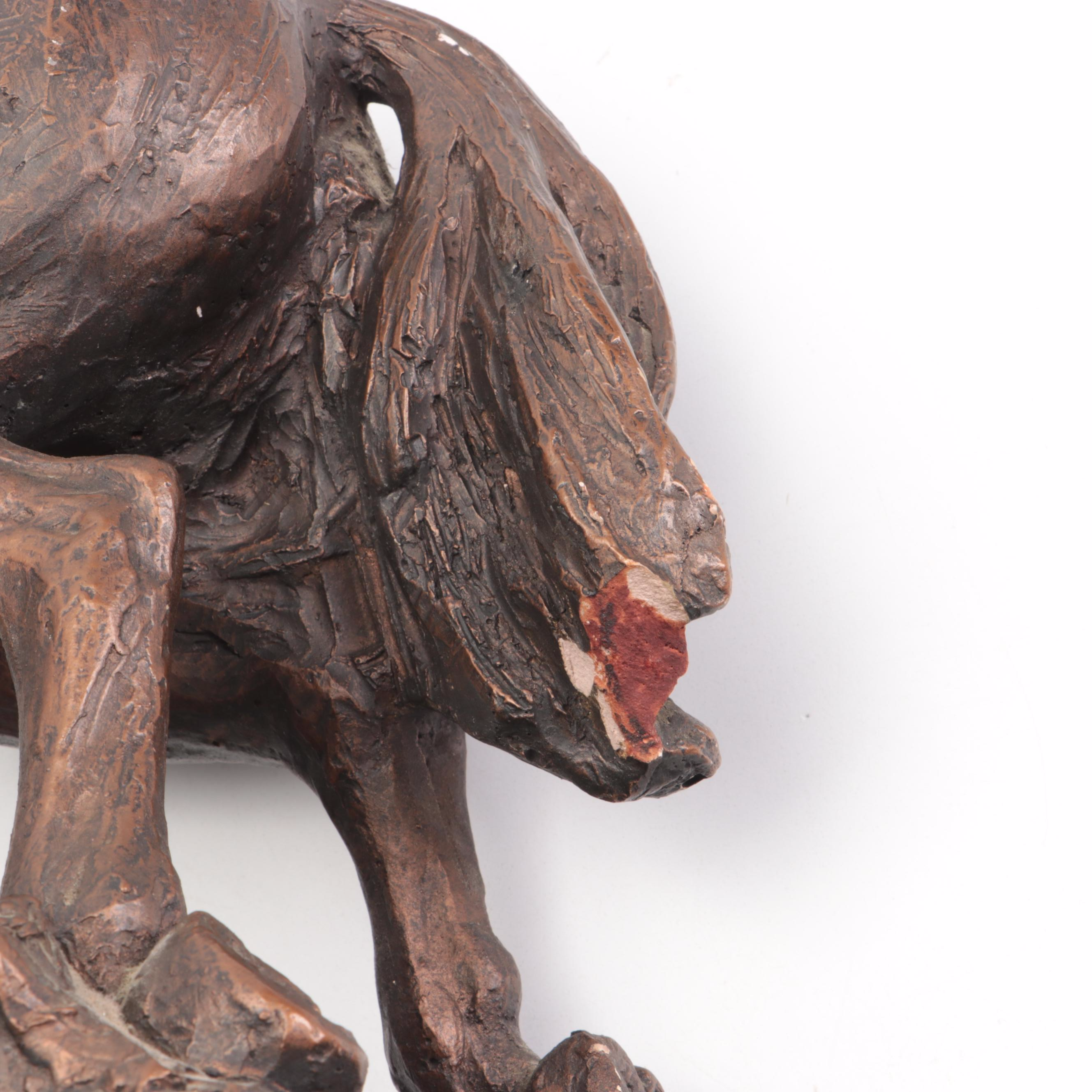 Austin Productions Chalkware Steeplechase Jockey on Horse, 1980