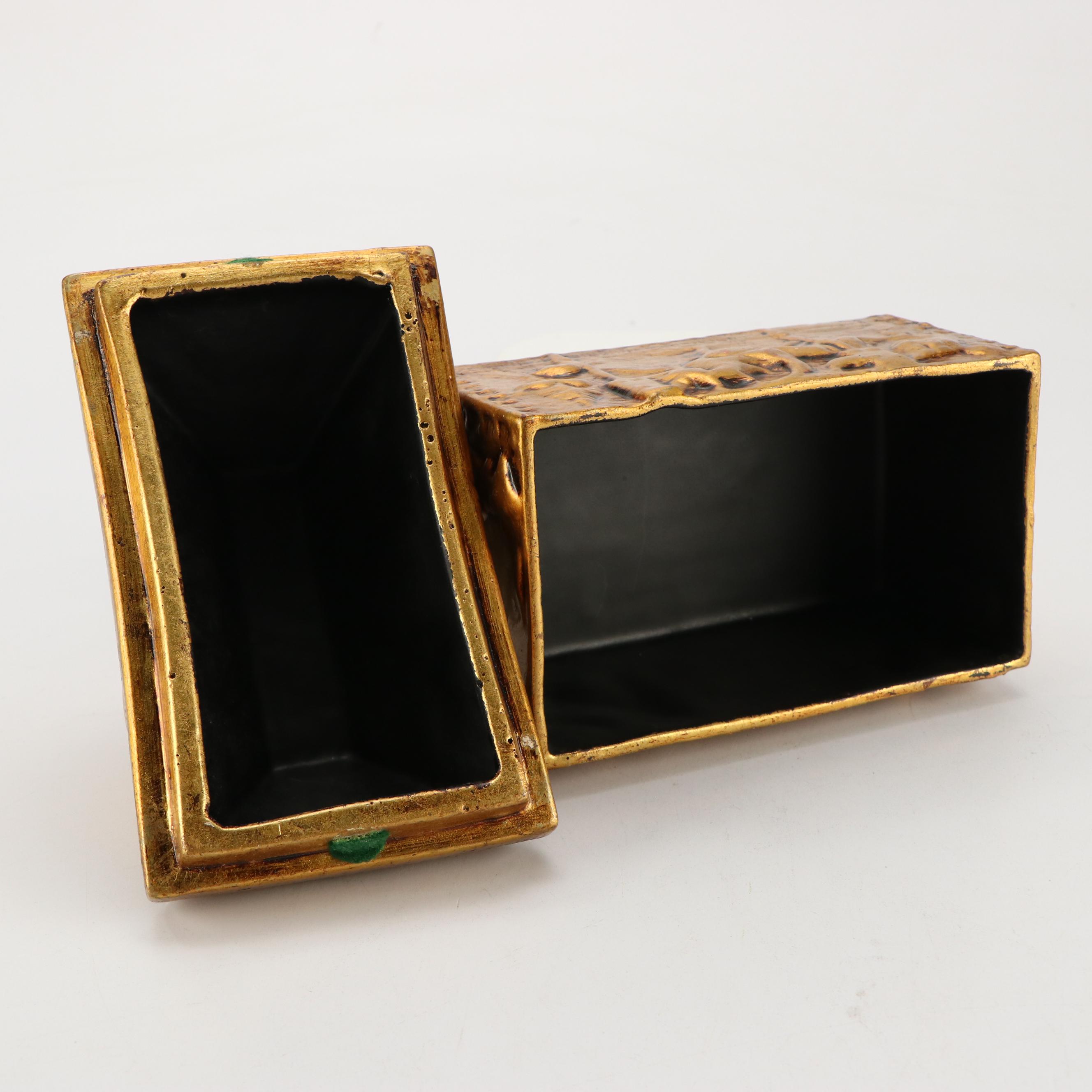 Mt. St. Helen Volcanic Ash Sculpture with Gilt Ceramic Box