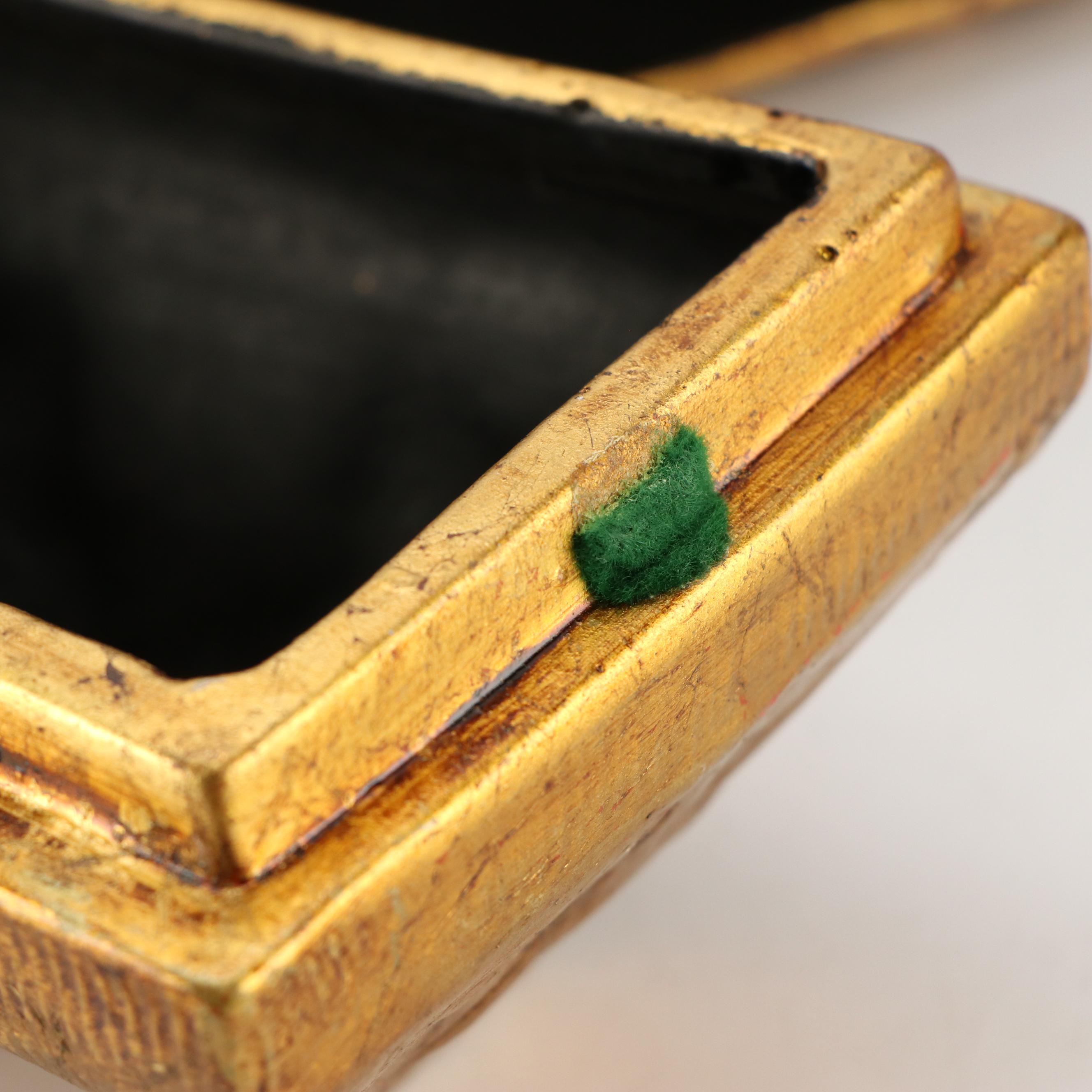 Mt. St. Helen Volcanic Ash Sculpture with Gilt Ceramic Box