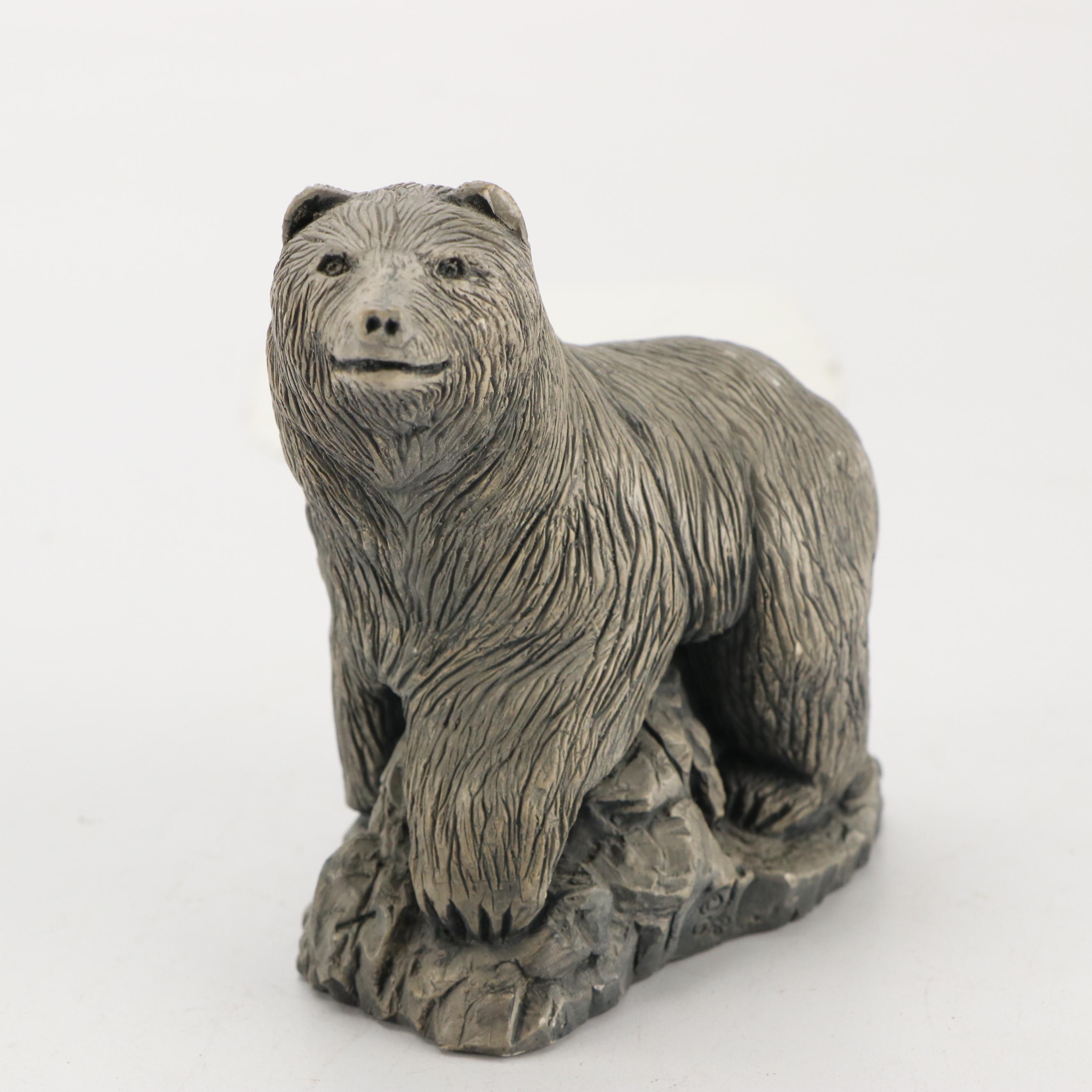 Mt. St. Helen Volcanic Ash Sculpture with Gilt Ceramic Box