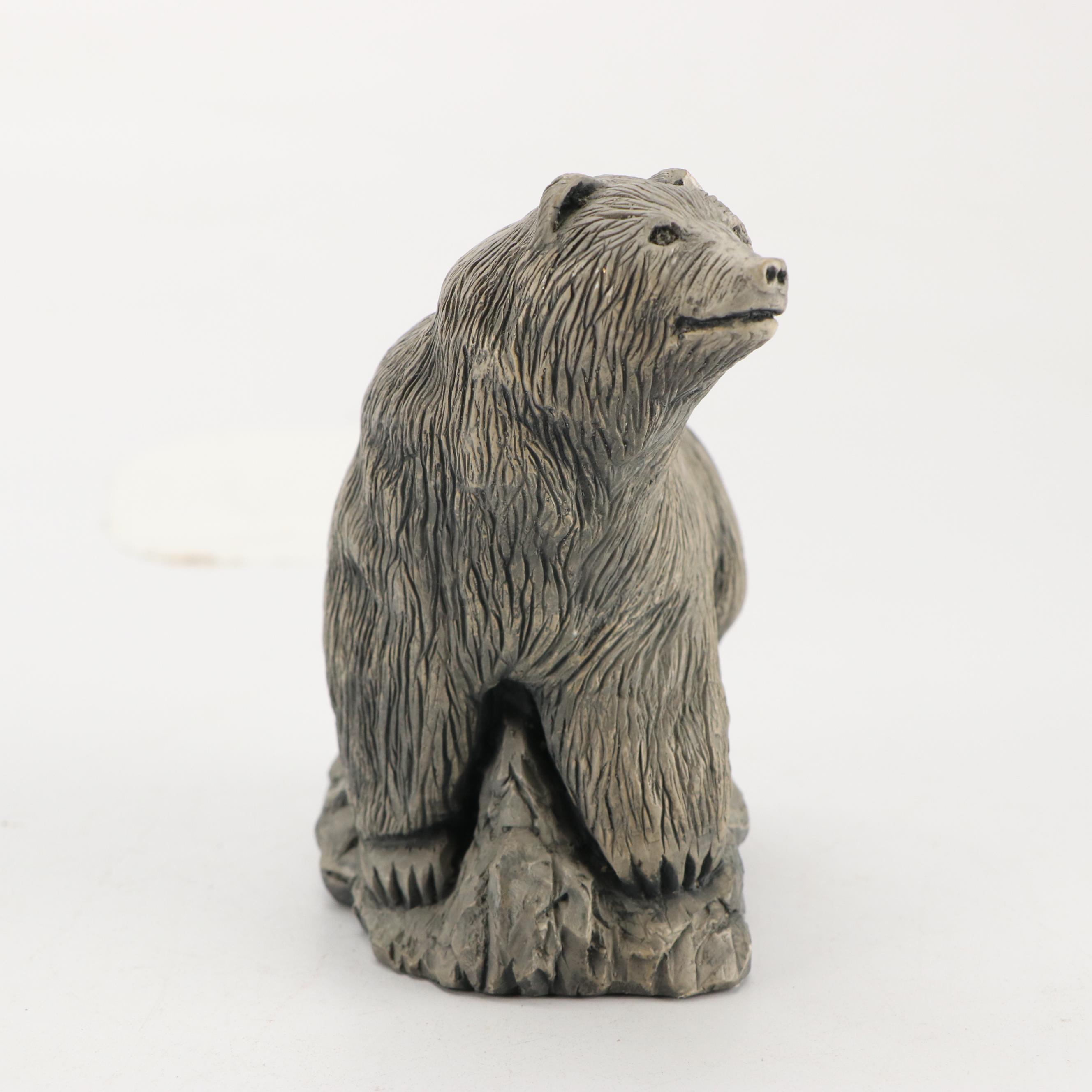 Mt. St. Helen Volcanic Ash Sculpture with Gilt Ceramic Box