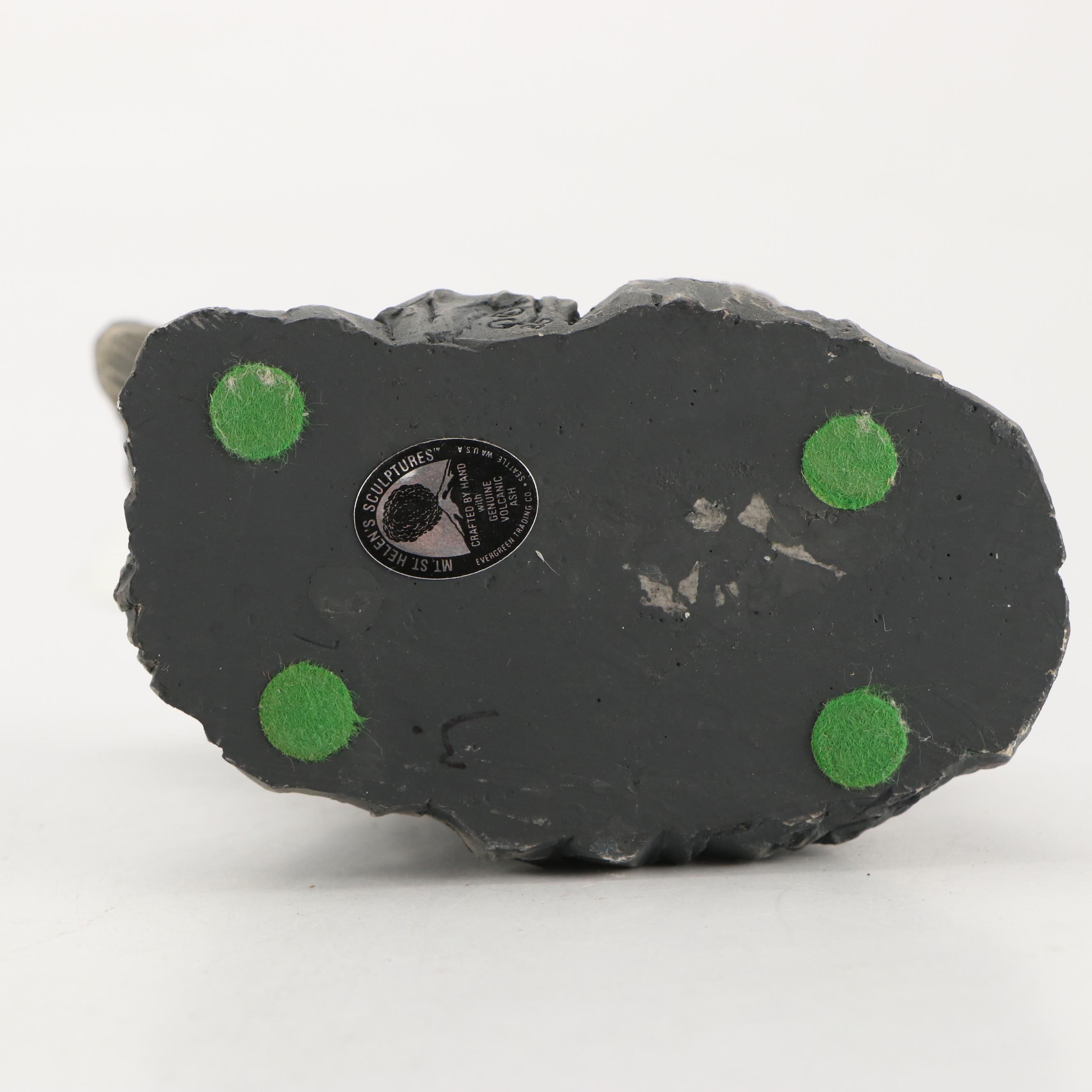 Mt. St. Helen Volcanic Ash Sculpture with Gilt Ceramic Box