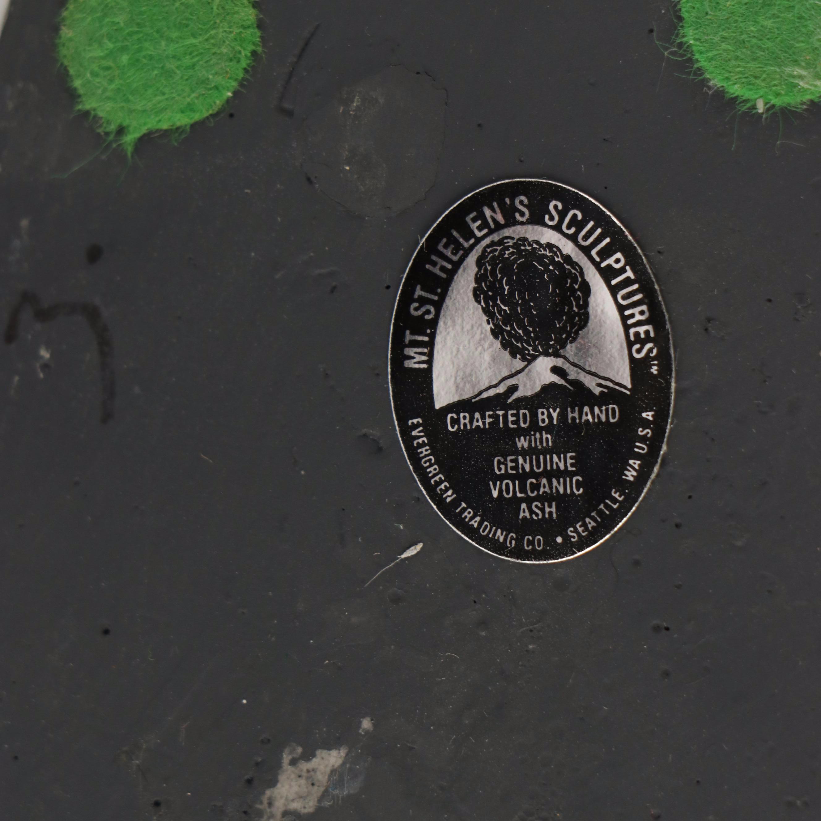 Mt. St. Helen Volcanic Ash Sculpture with Gilt Ceramic Box