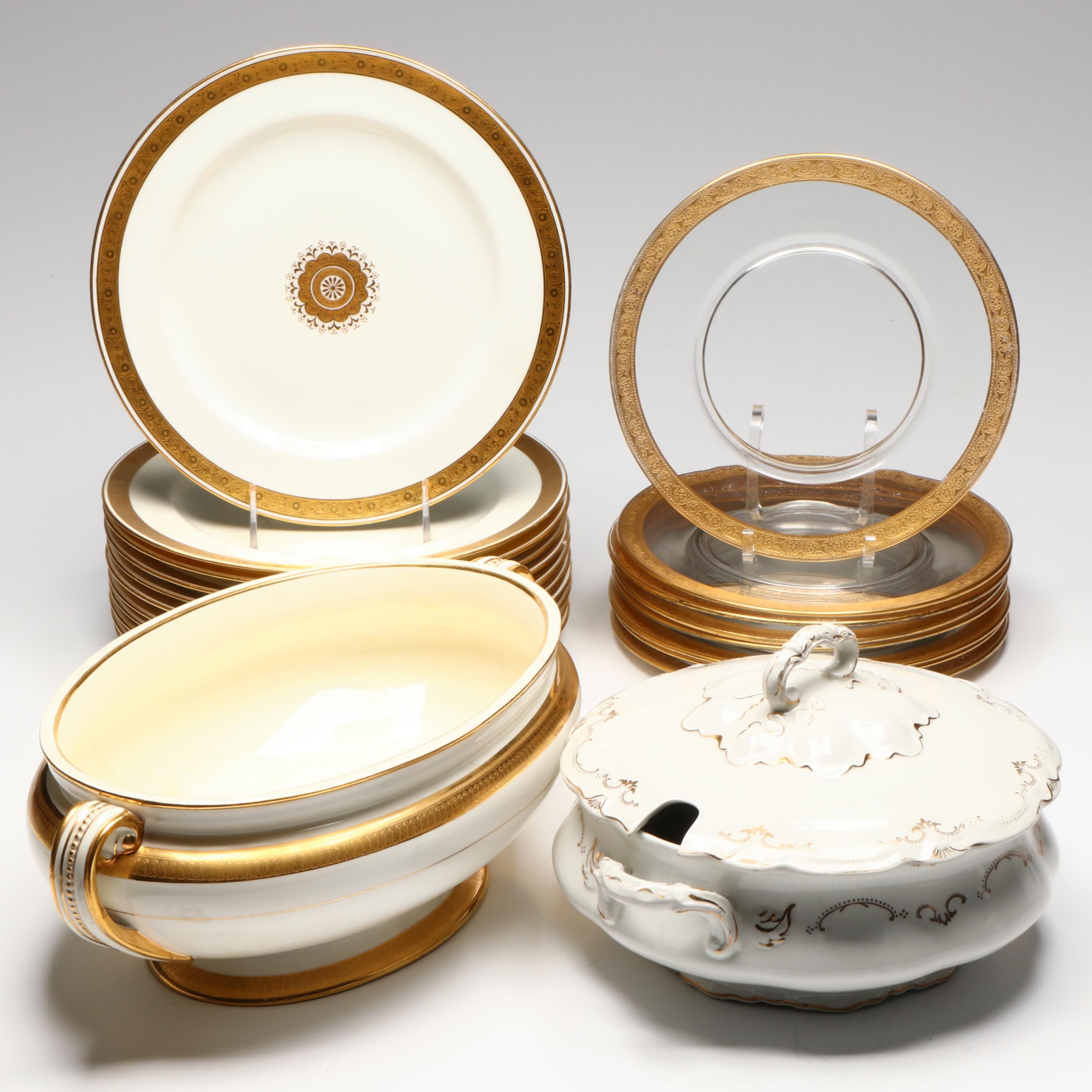 Tiffin-Franciscan "Westchester" Luncheon Plates with Minton and Other Tableware