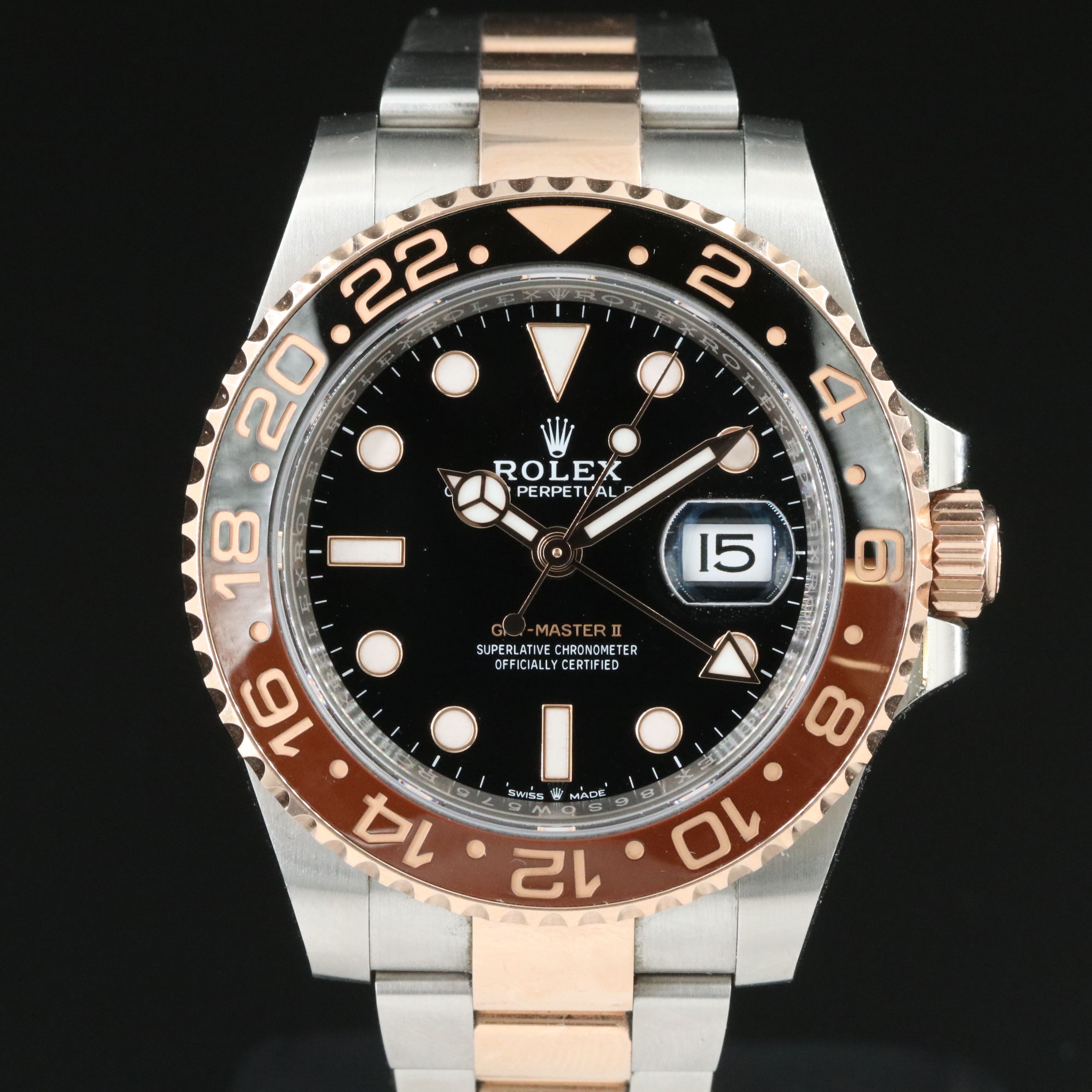 Rolex GMT Master II "Root Beer" Rose Gold Model 126711 Watch