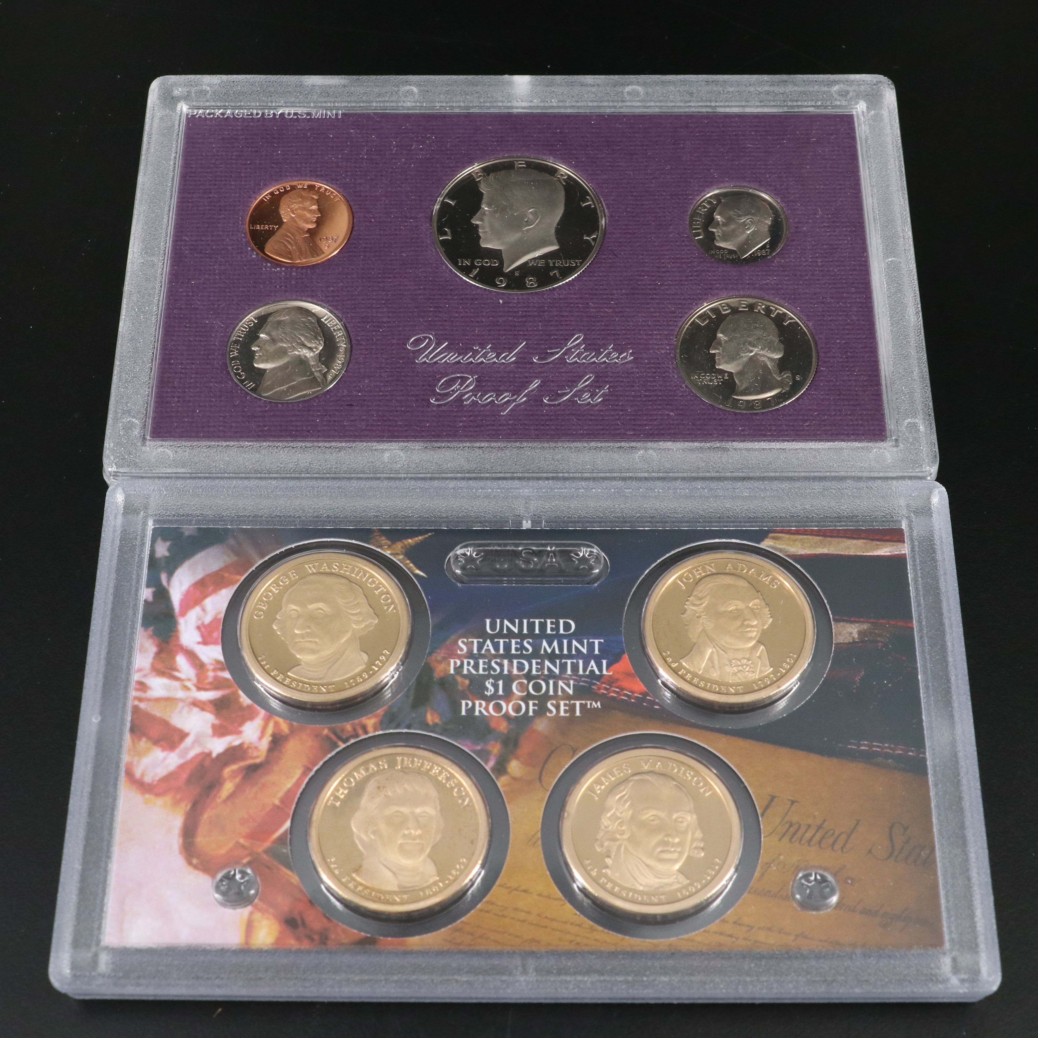 Twelve U.S. Mint Proof Sets, Including Silver 1961 Set