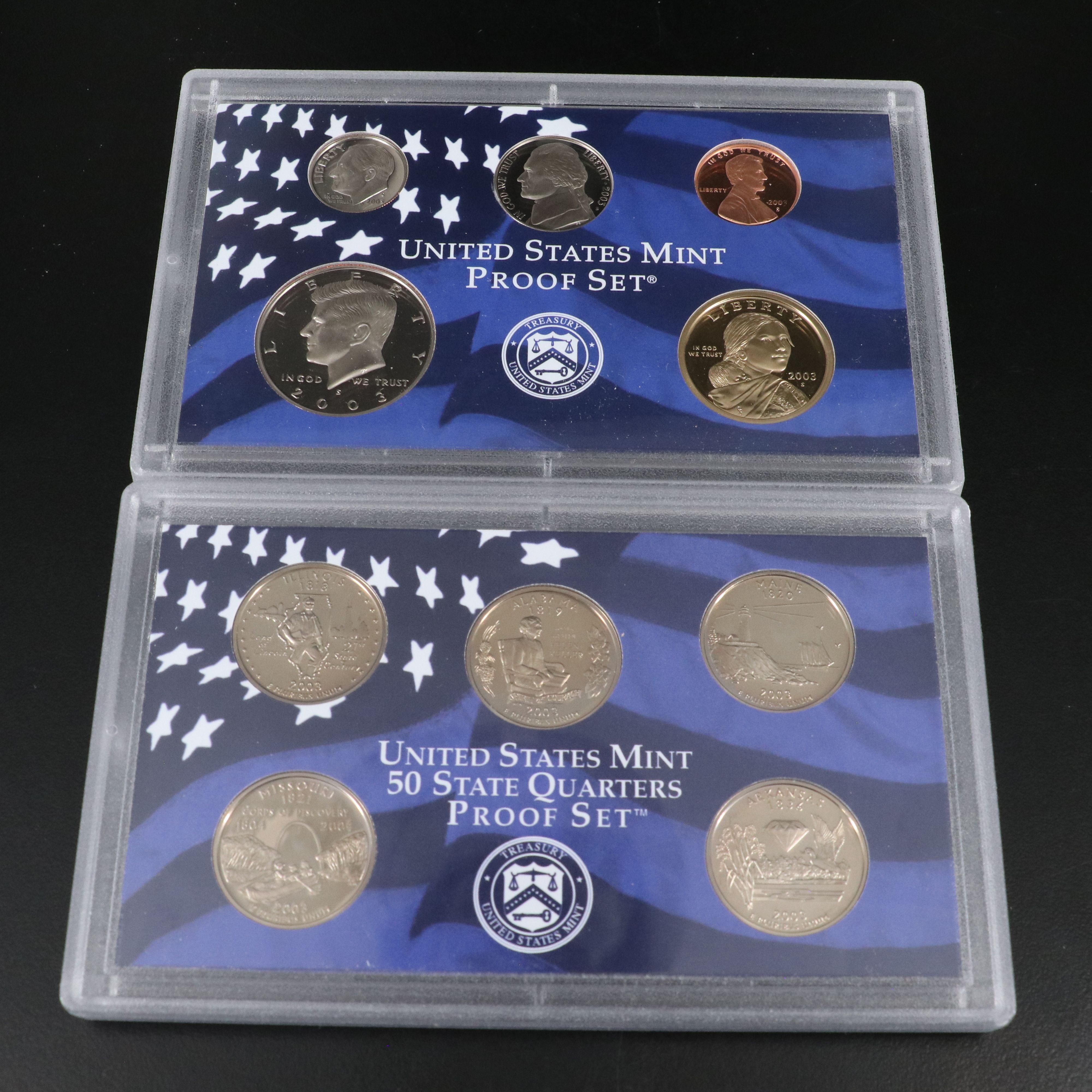 Twelve U.S. Mint Proof Sets, Including Silver 1961 Set