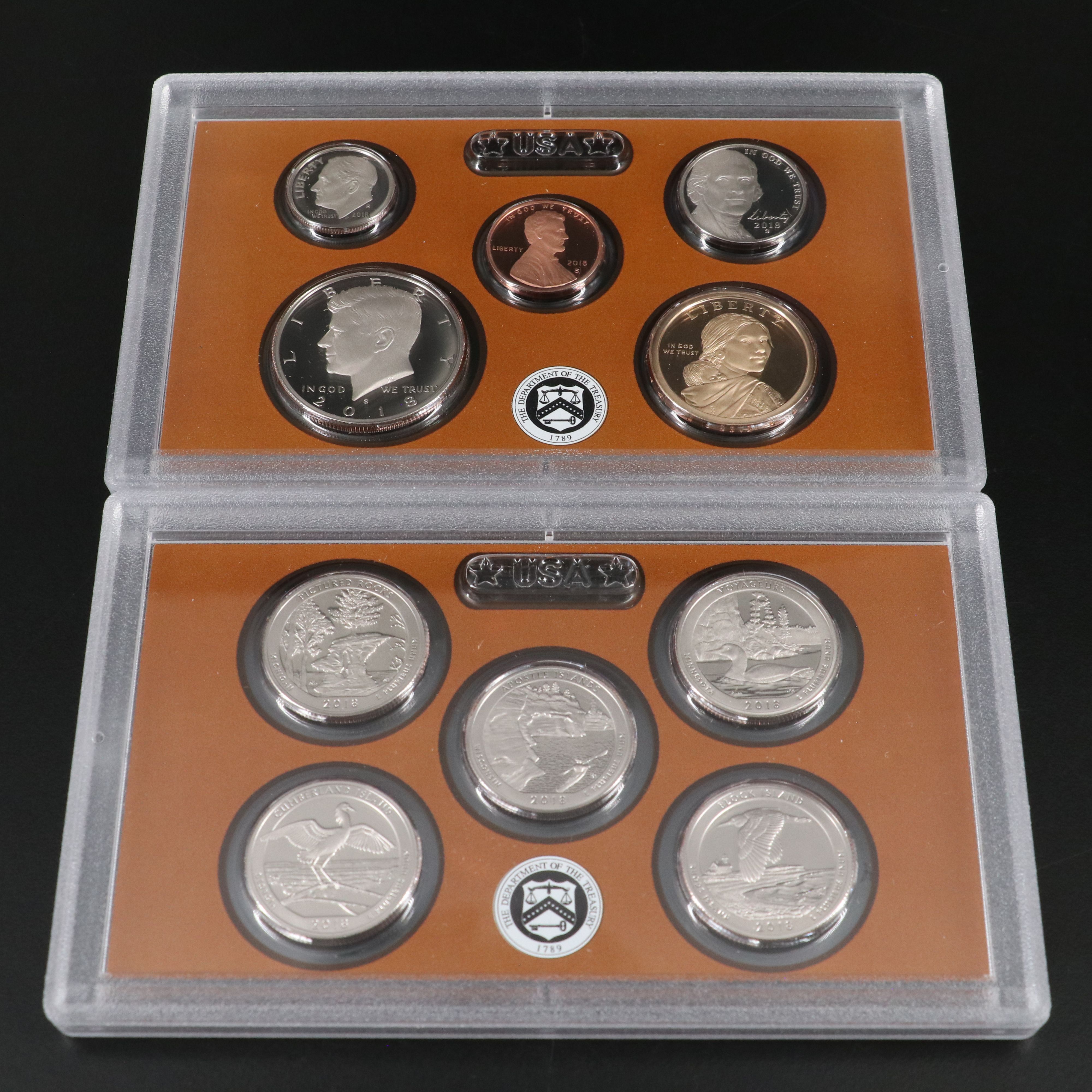 Twelve U.S. Mint Proof Sets, Including Silver 1961 Set