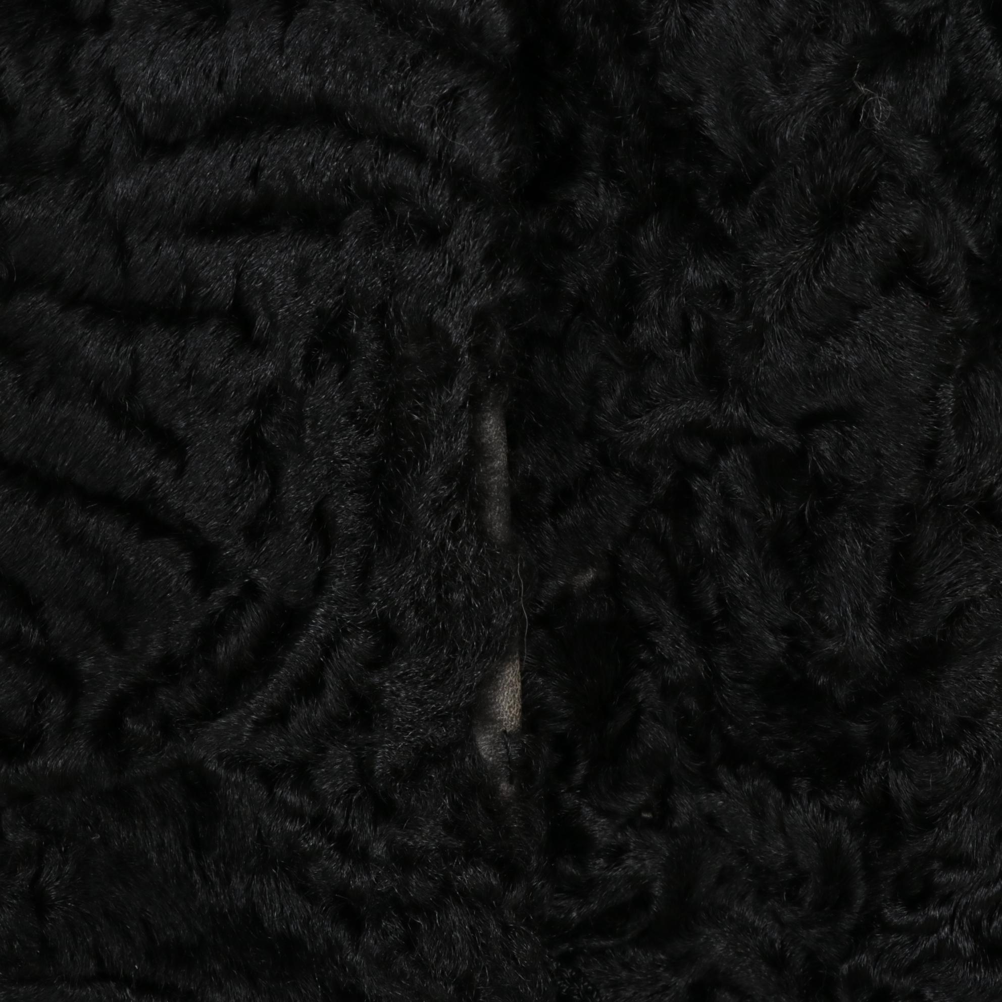 Persian Lamb Fur Swing Coat with Mink Fur Cuff Sleeves by H. Walzer & Co.