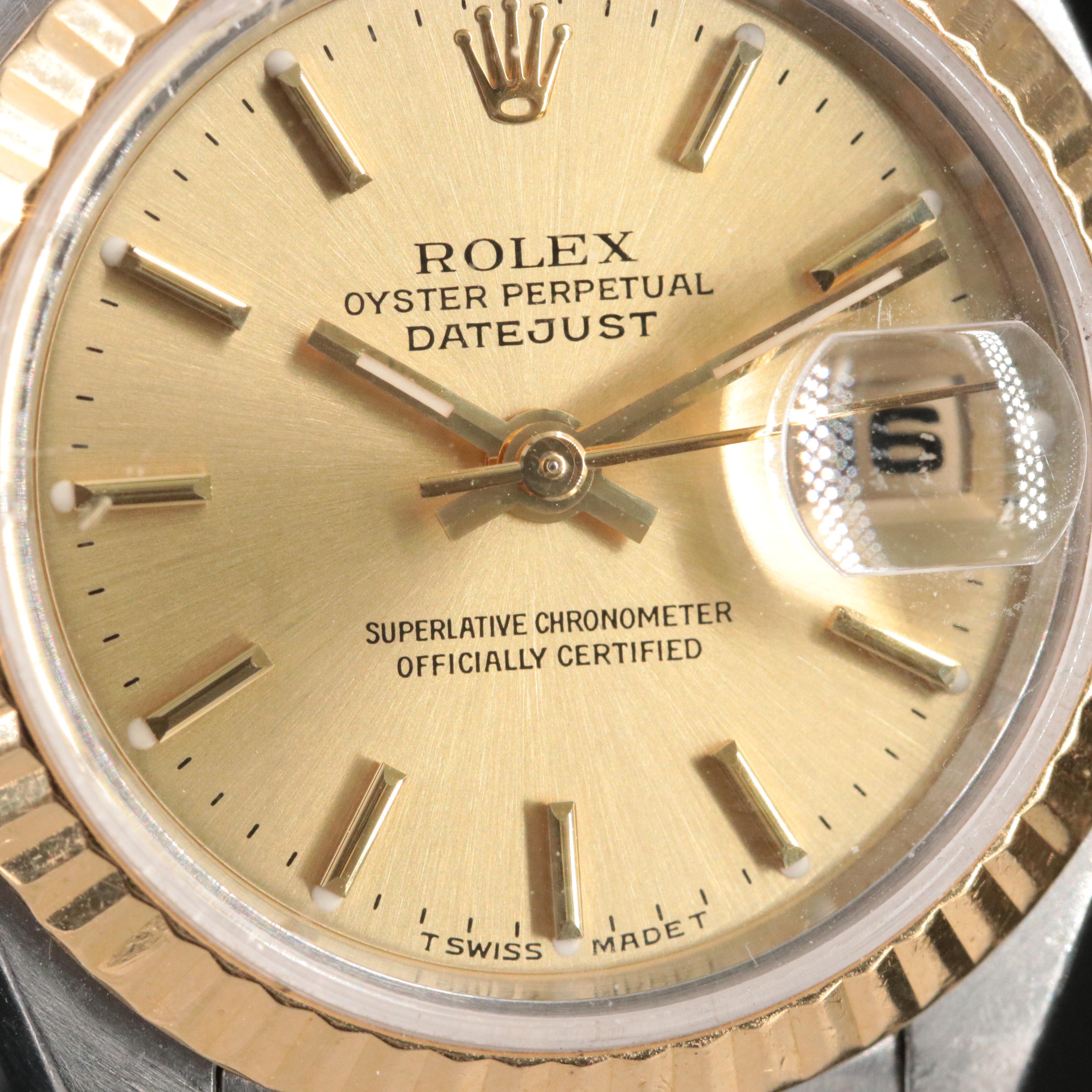 1996 Rolex Datejust Model 69173 Rolesor Automatic Watch