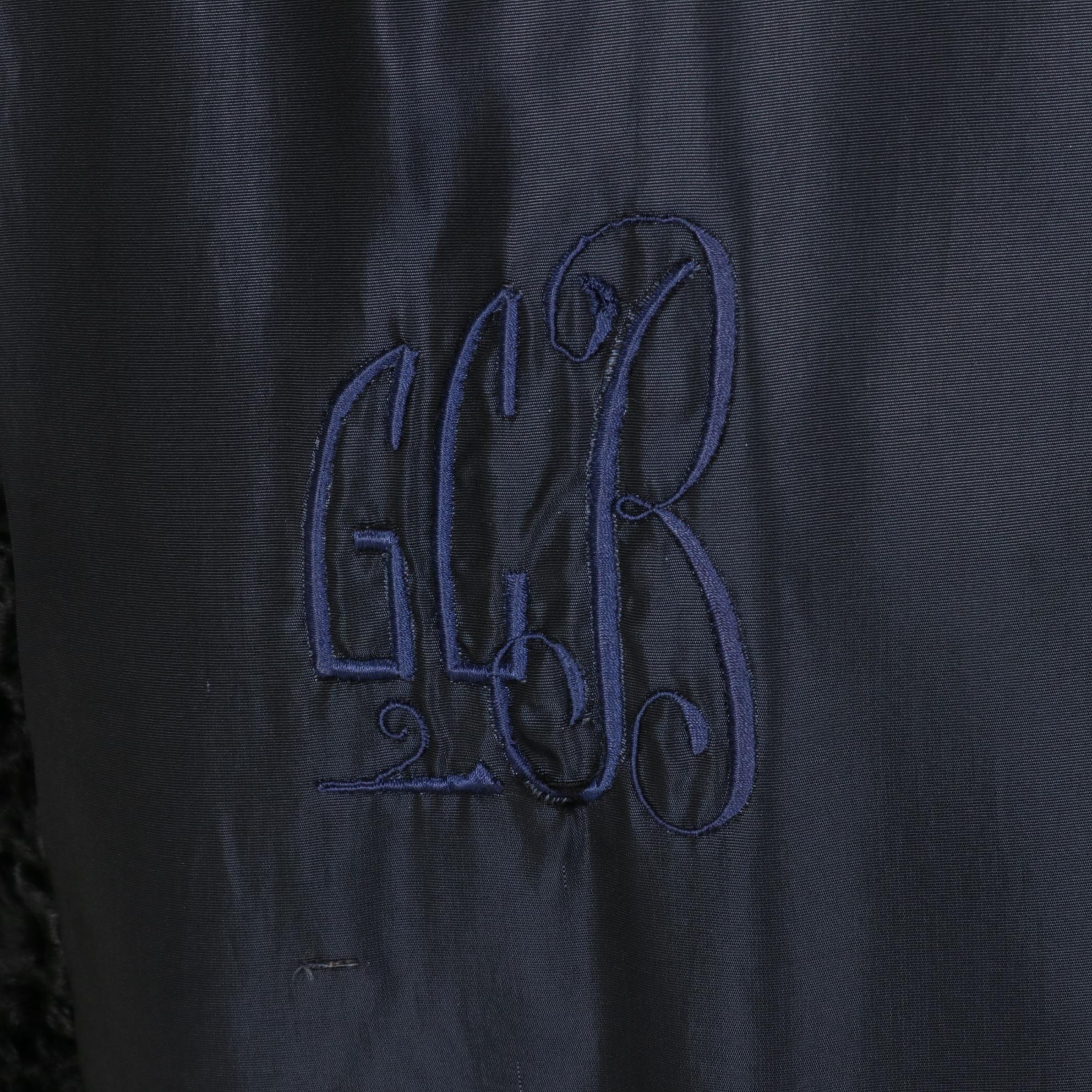 Persian Lamb Fur Swing Coat with Mink Fur Cuff Sleeves by H. Walzer & Co.