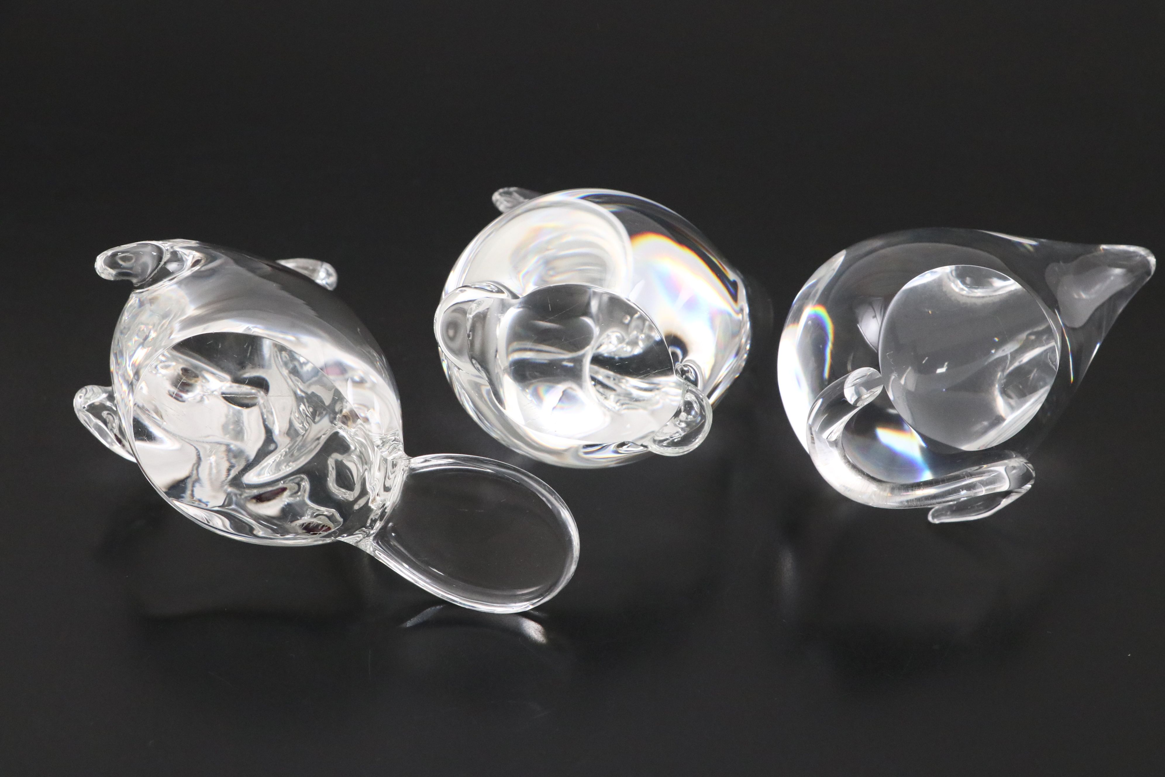 Steuben Art Glass "Beaver" Figurine with Garnet Eyes and More Animal Figurines